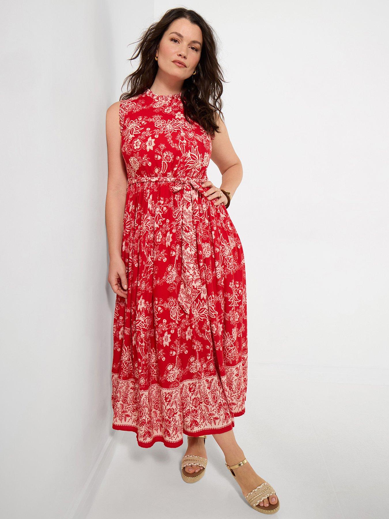 Joe Browns Rosetta Floral Maxi Dress - Red