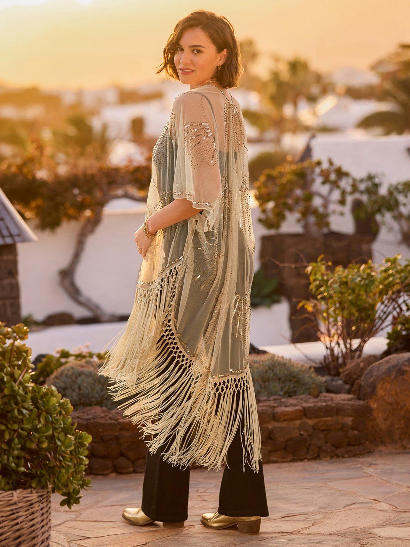 Joe Browns Sequin Devore Sunset Kimono