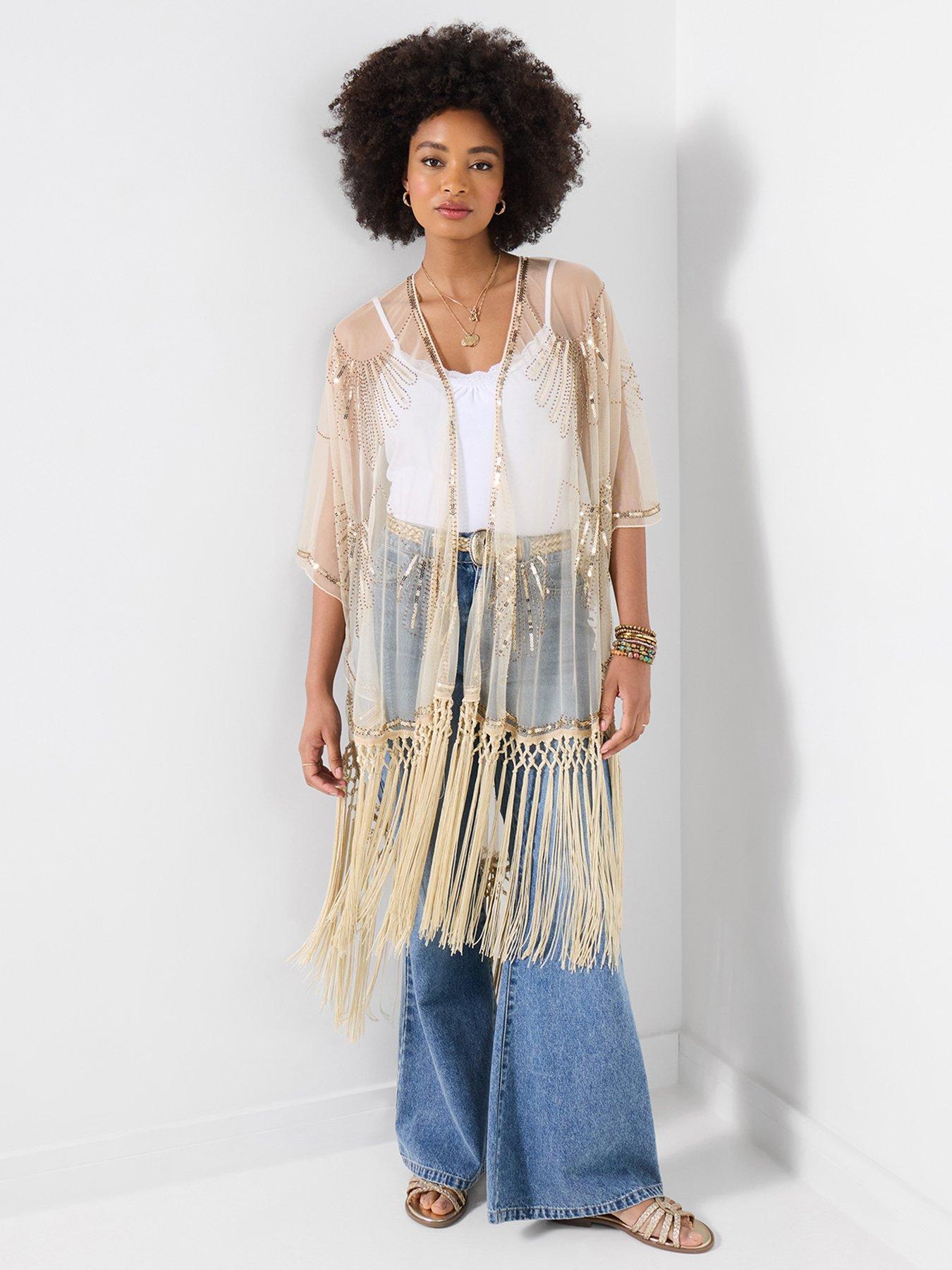 Image 4 of 7 of Joe Browns Sequin Devore Sunset Kimono