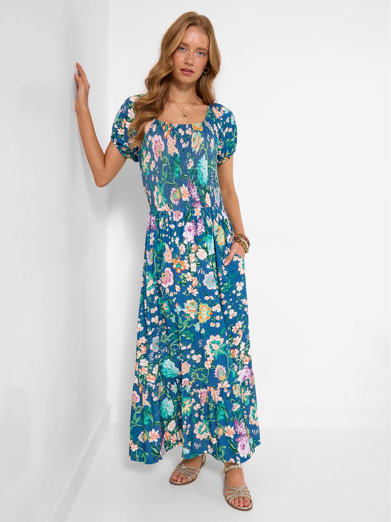Image 1 of 5 of Joe Browns Summer Garden Jersey Maxi Dress - Blue
