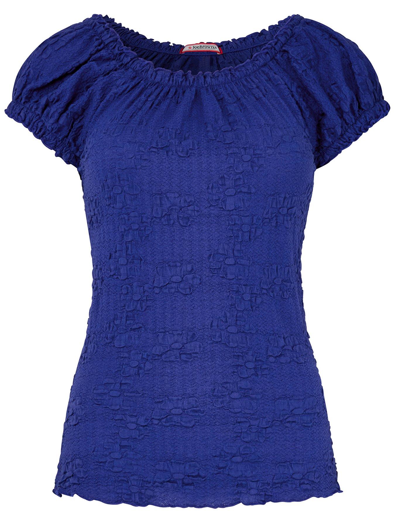 Image 5 of 5 of Joe Browns Freya Textured Boho Top - Blue