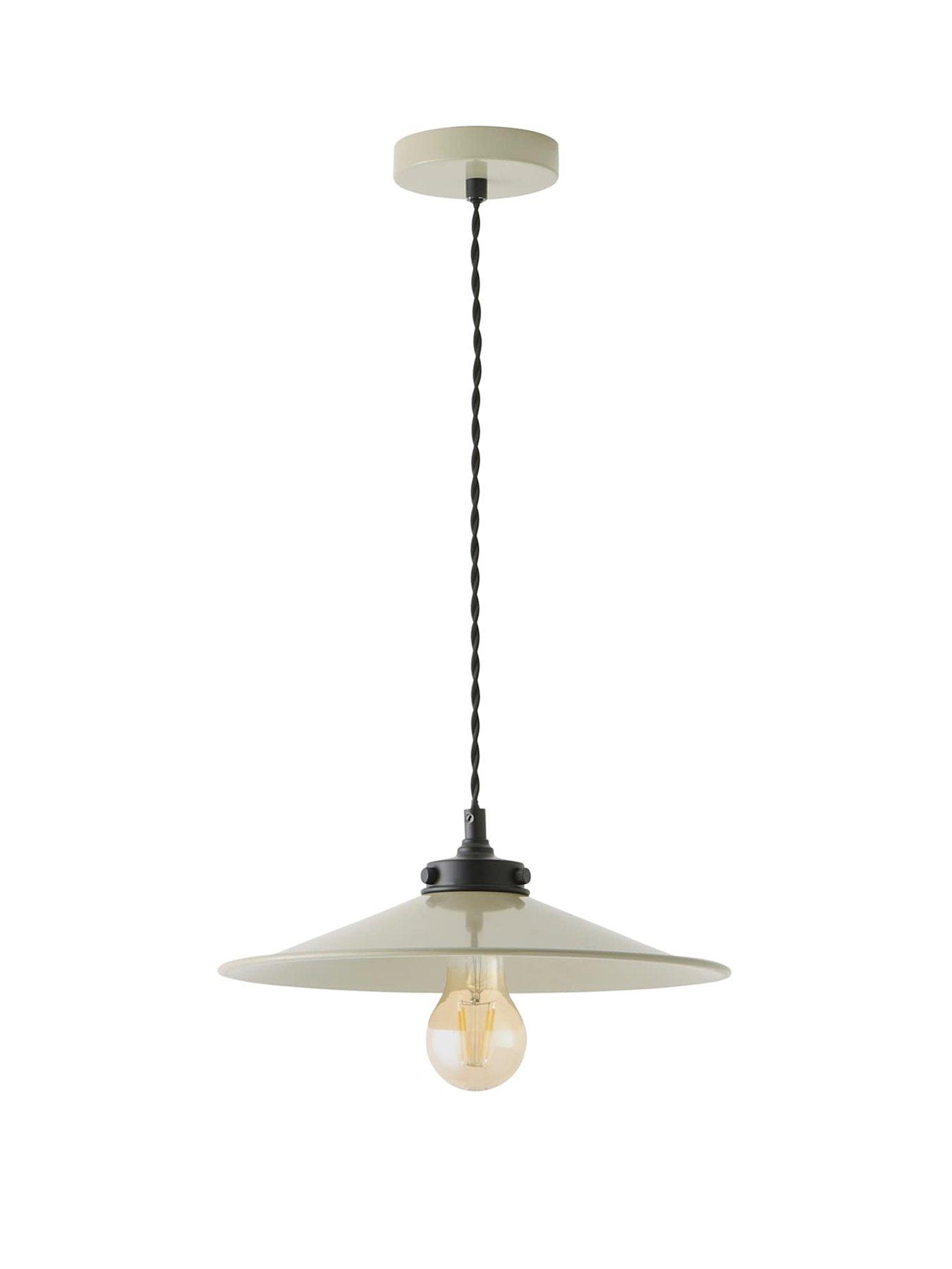 Image 2 of 7 of ValueLights Hampstead Green Rolled Edge Tapered Pendant Ceiling Light