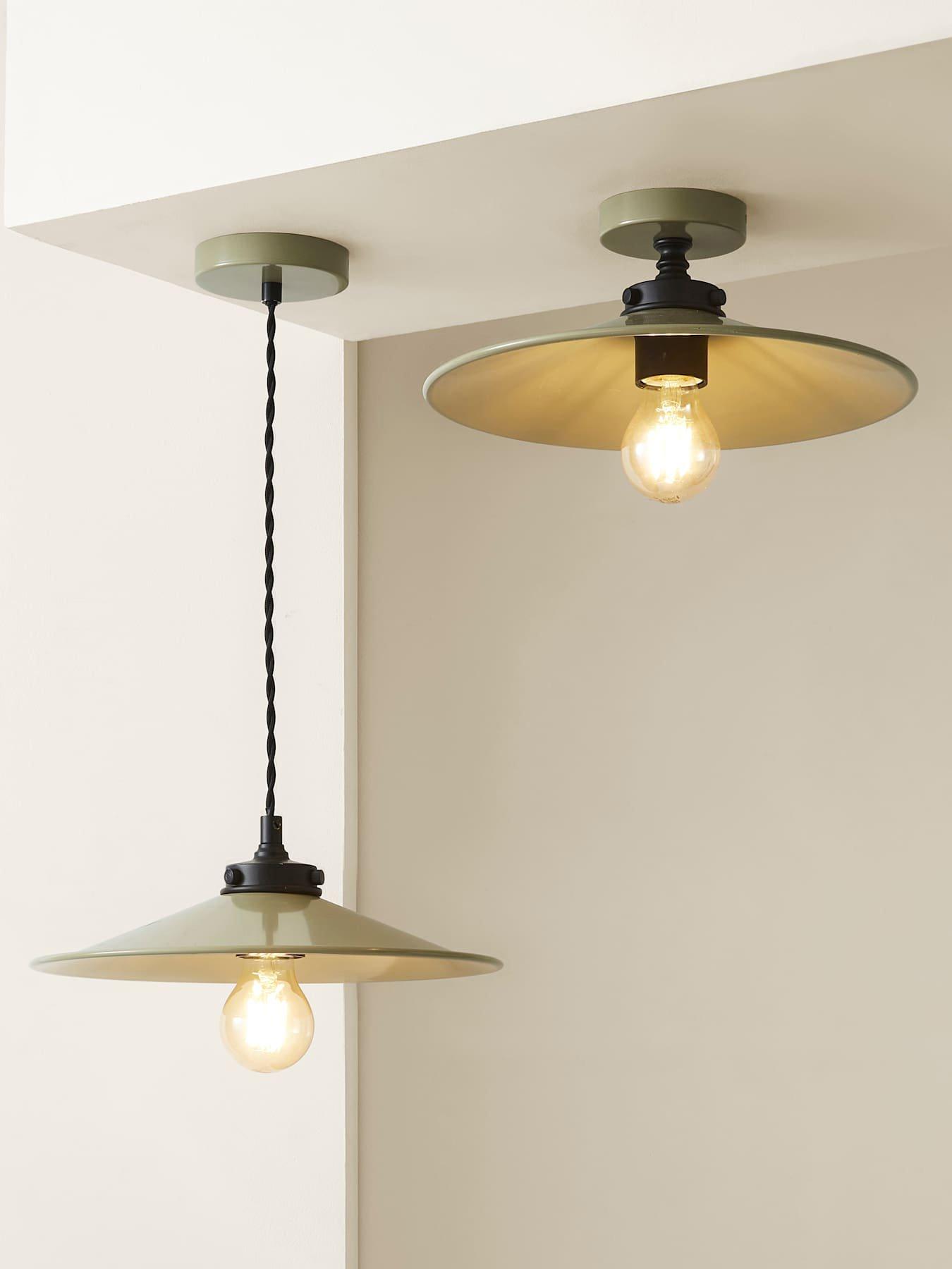 Image 7 of 7 of ValueLights Hampstead Green Rolled Edge Tapered Pendant Ceiling Light