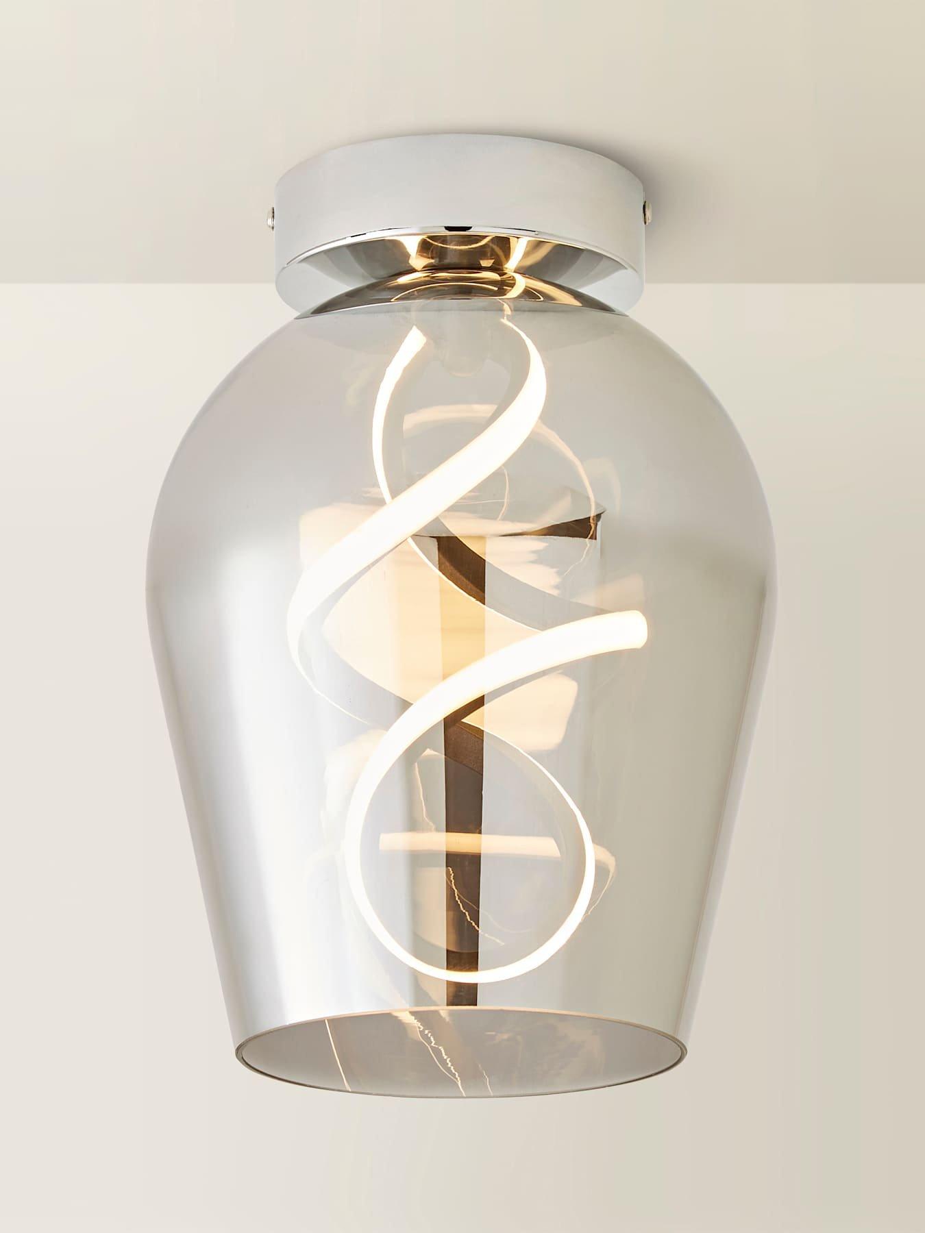 Image 6 of 7 of ValueLights Helix Smoked Glass Integrated Led Ceiling Light