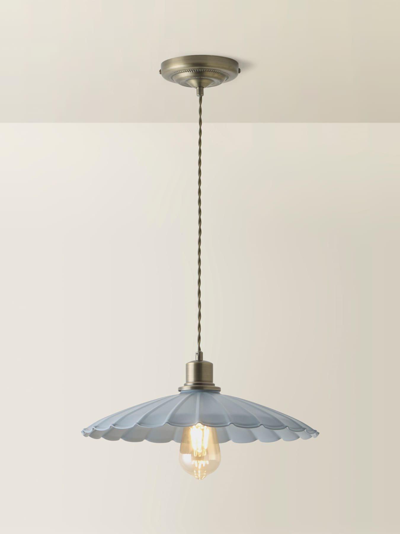 Image 6 of 7 of ValueLights Holborn Blue Scallop Pendant Ceiling Light