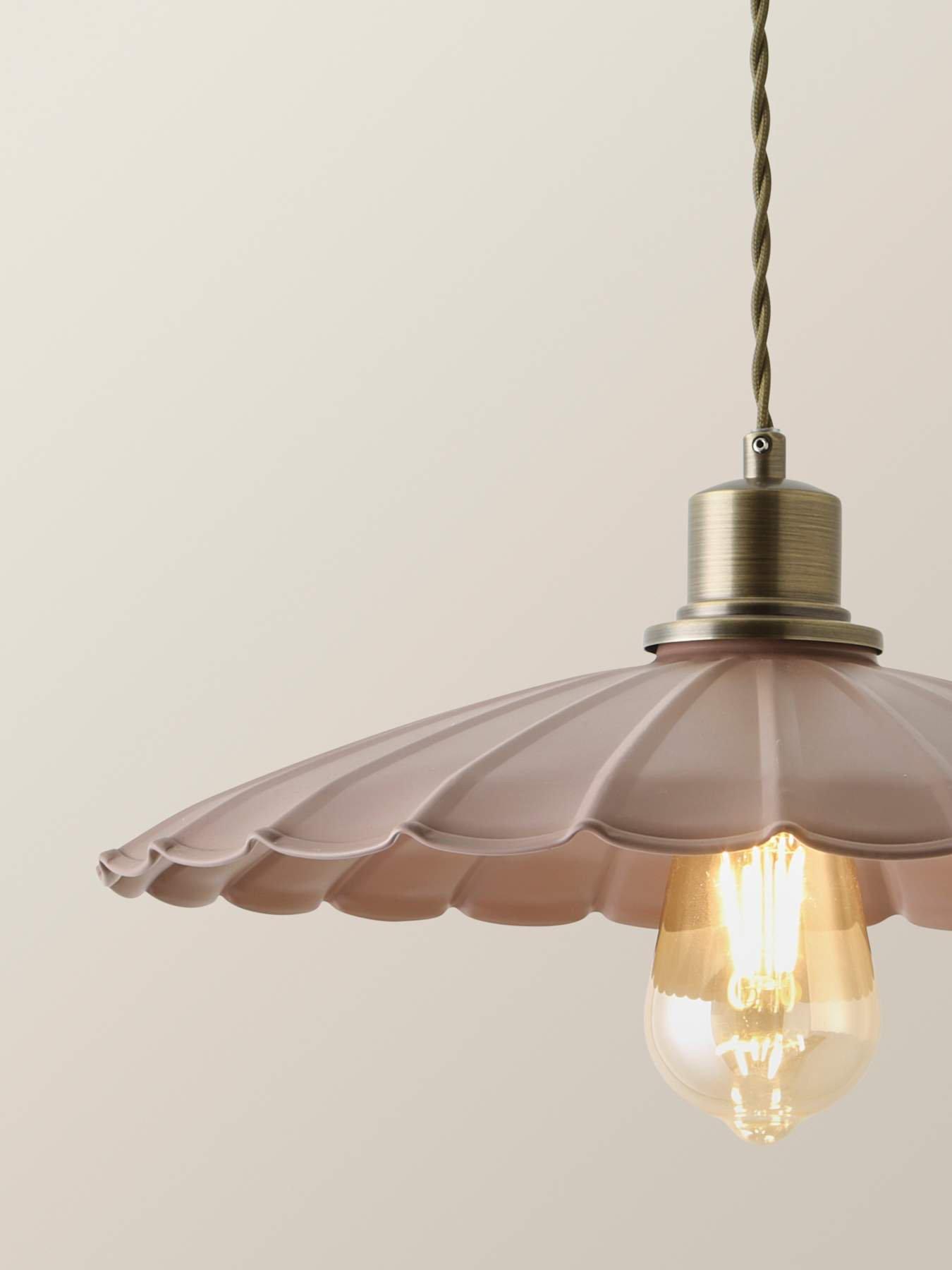 Image 3 of 7 of ValueLights Holborn Dusky Pink Scallop Pendant Ceiling Light