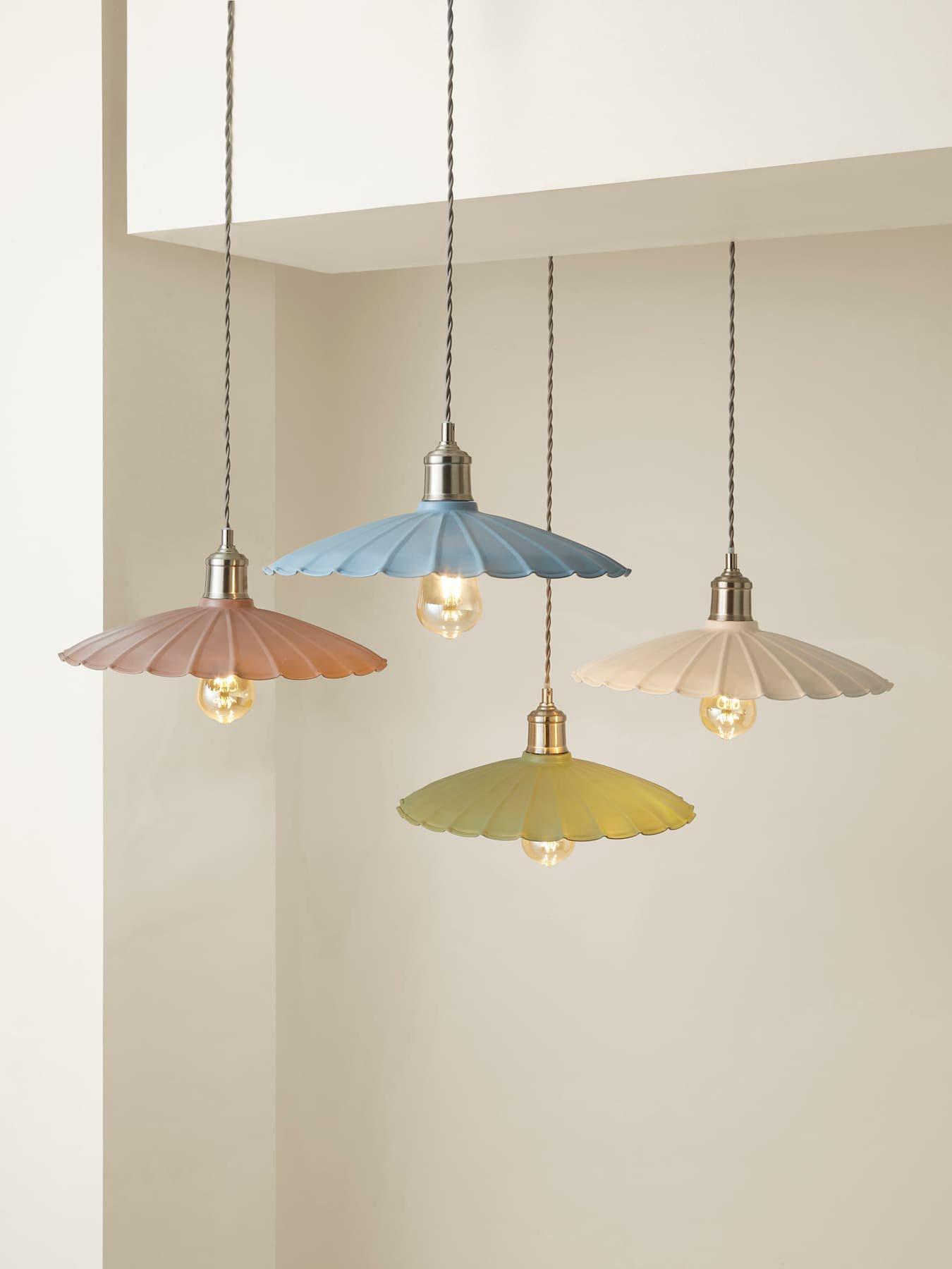 Image 7 of 7 of ValueLights Holborn Dusky Pink Scallop Pendant Ceiling Light