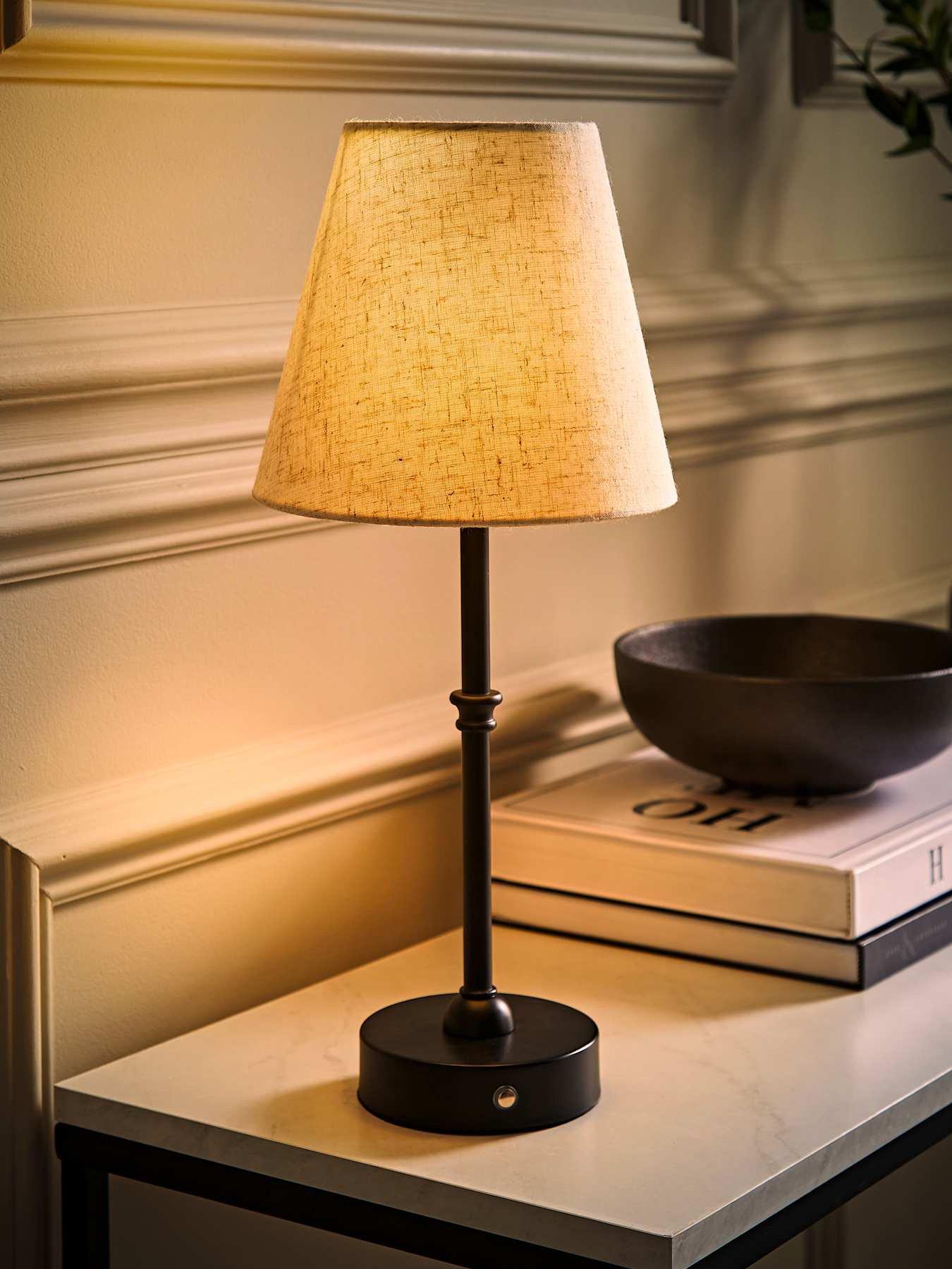 Image 5 of 7 of ValueLights Lowe Matt Black Rechargeable Led Portable Table Lamp