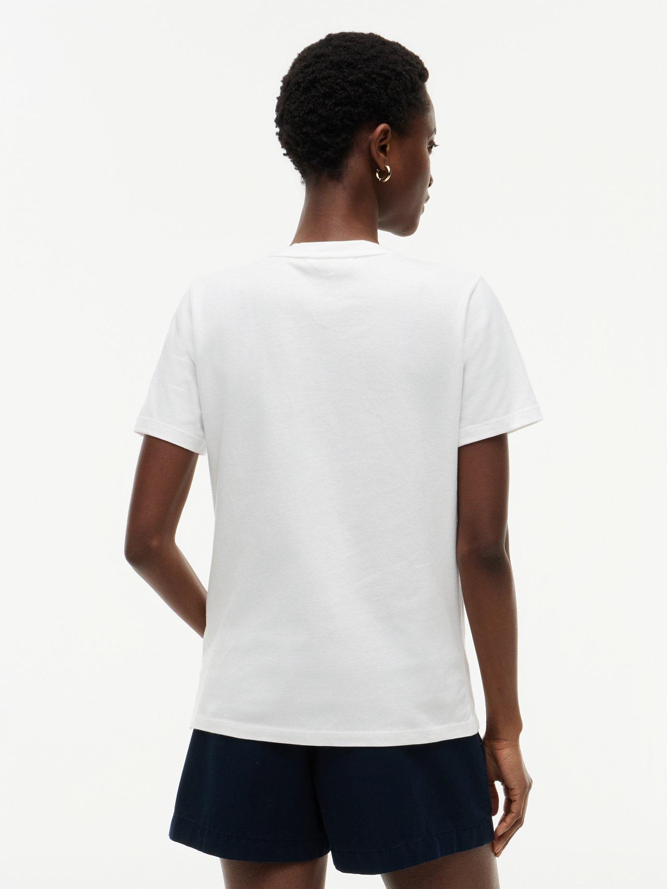 Image 2 of 5 of Tommy Hilfiger Regular Fit Script Logo T-Shirt - White