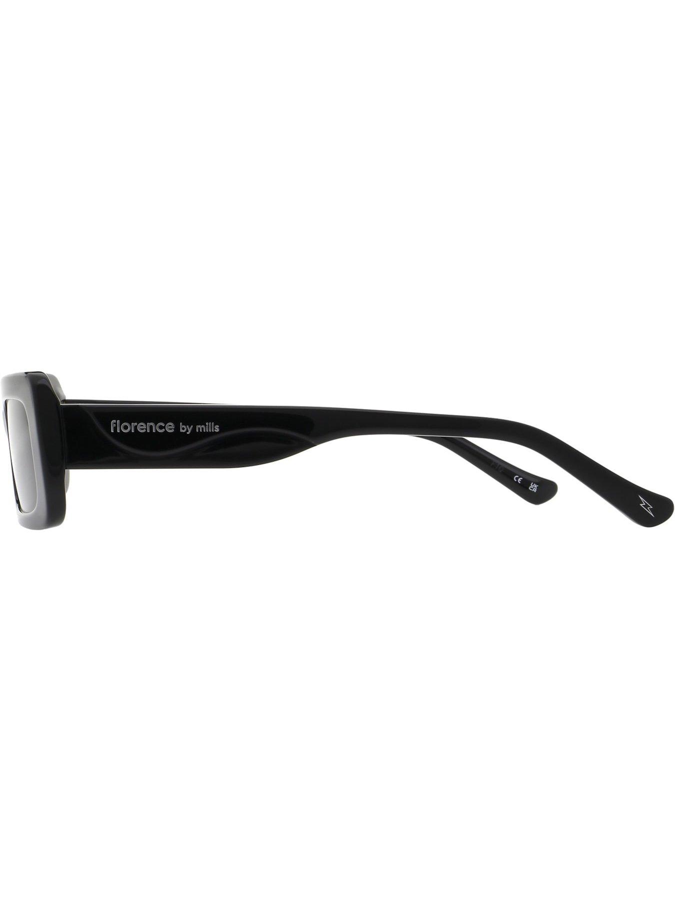 Image 2 of 3 of AllSaints Shallow Rectangular Sunglasses- Black