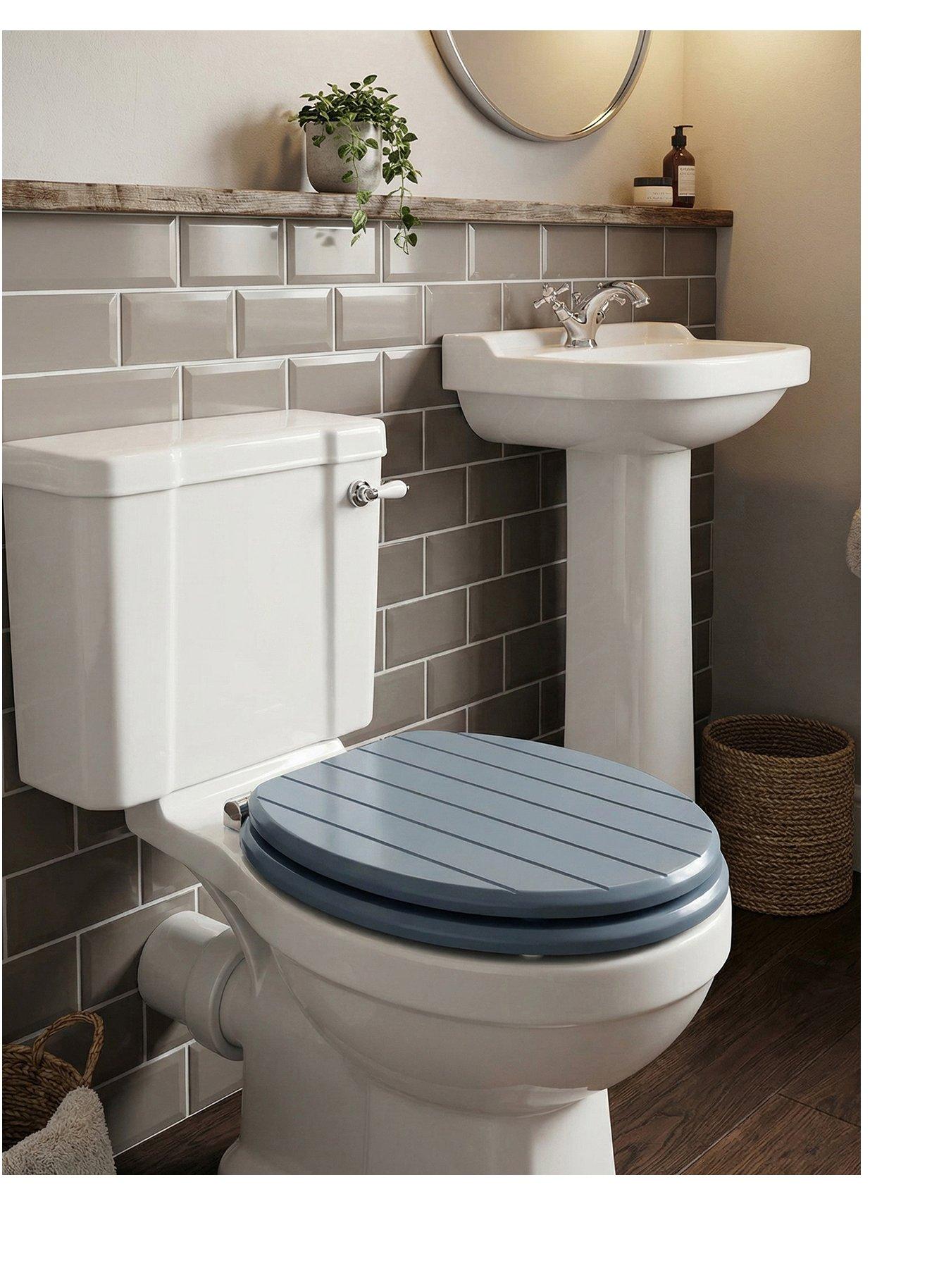 AQUALONA Tongue  &  Groove Toilet Seat Blue