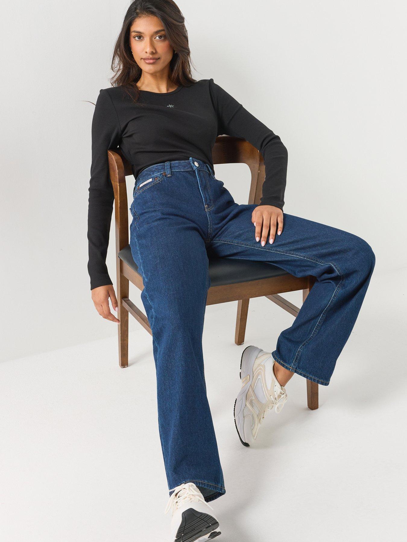 Image 4 of 6 of Calvin Klein Jeans Signature 90S Straight True Indi - Blue