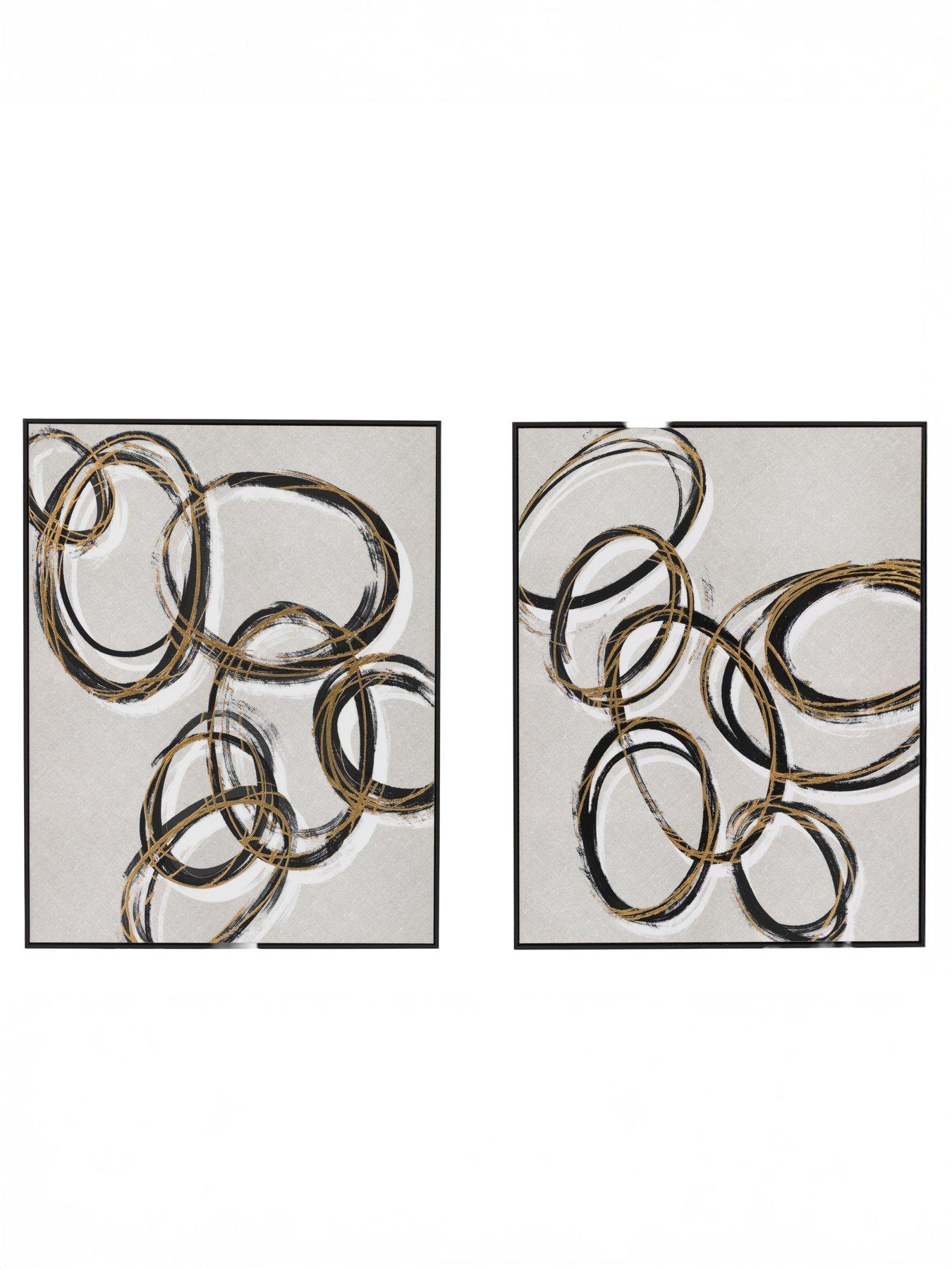 Gallery Bold as Gold Framed Canvas Set of 2
