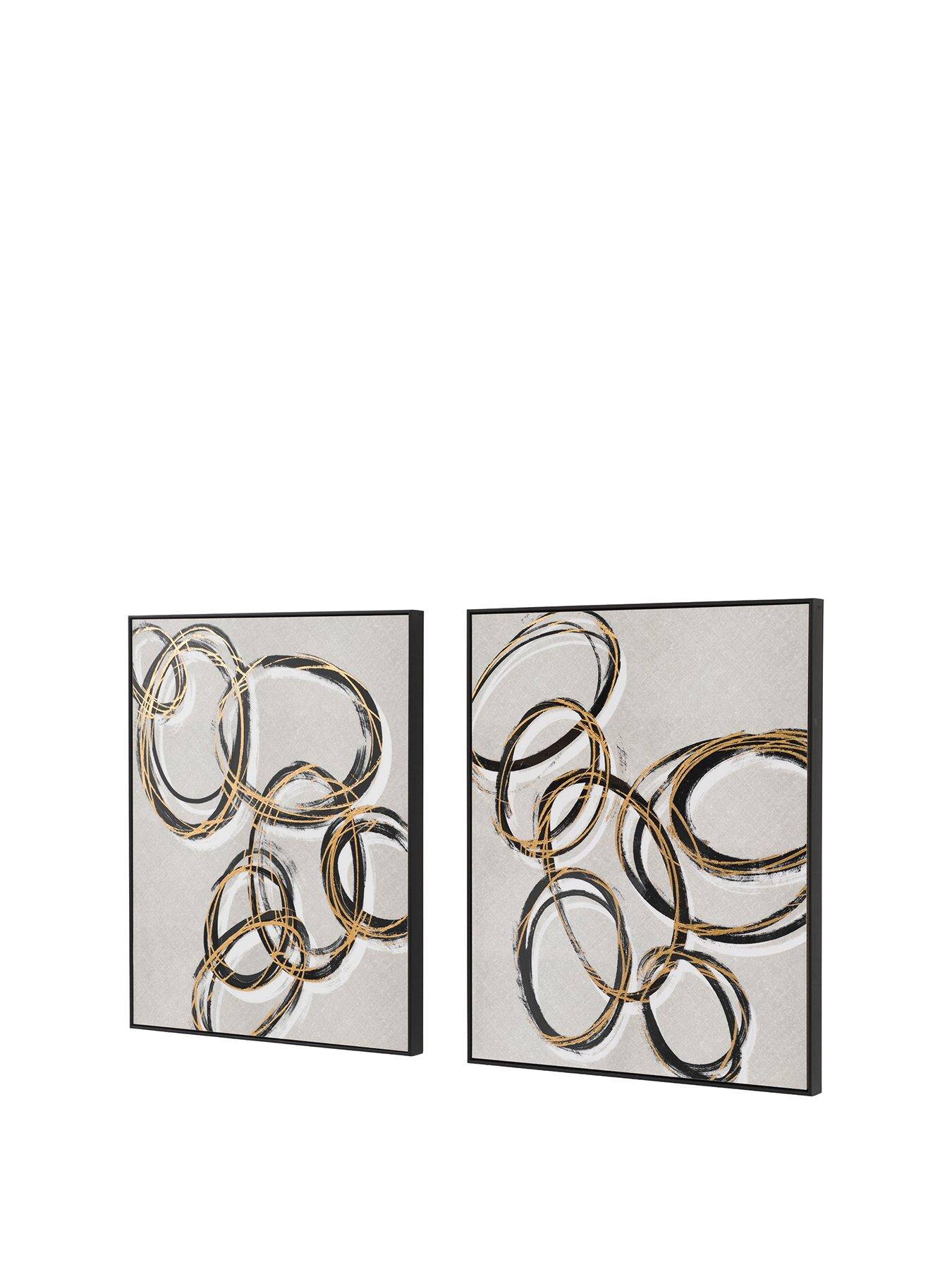 Image 2 of 4 of Gallery Bold as Gold Framed Canvas Set of 2