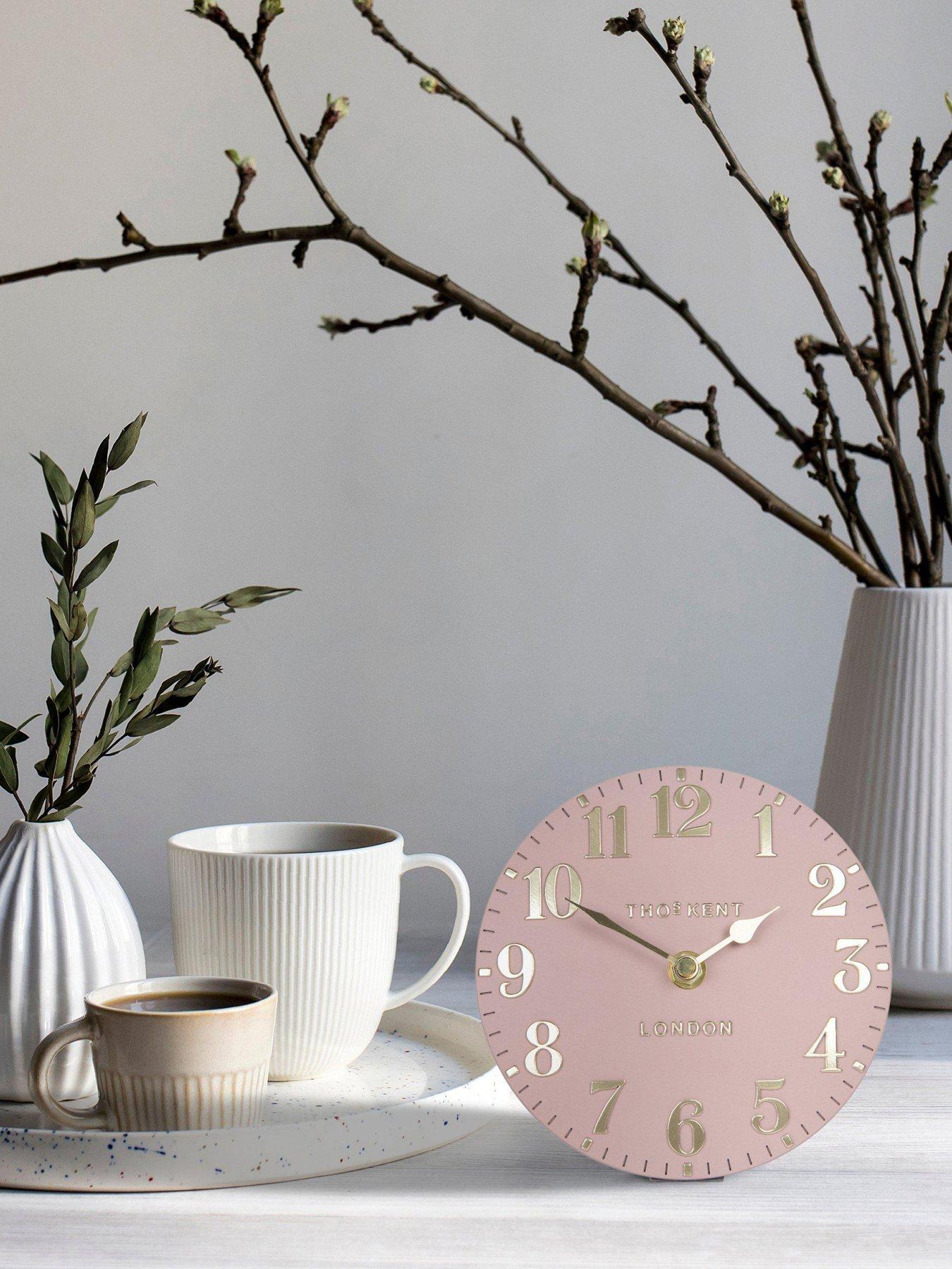 Image 1 of 3 of Gallery Arabic Mantel Clock Blush Pink 6in