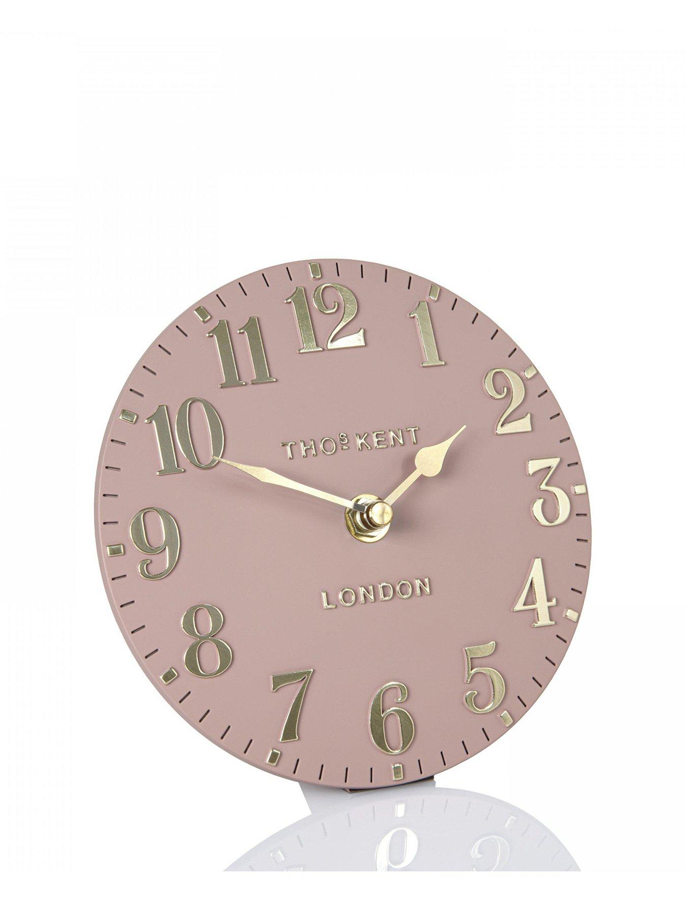 Image 2 of 3 of Gallery Arabic Mantel Clock Blush Pink 6in