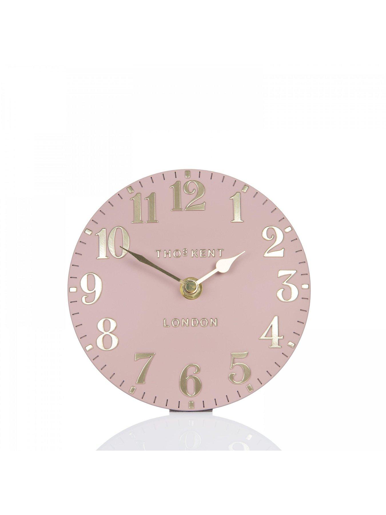 Image 3 of 3 of Gallery Arabic Mantel Clock Blush Pink 6in
