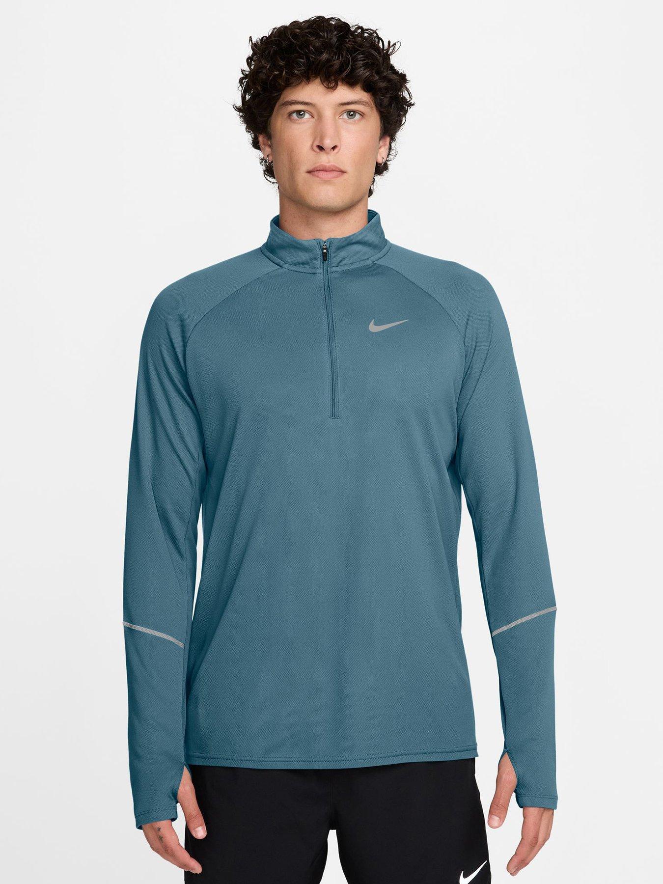 Image 1 of 3 of Nike Nike Mens Running Miler Dri-fit Uv Long Sleeve T-shirt - Black