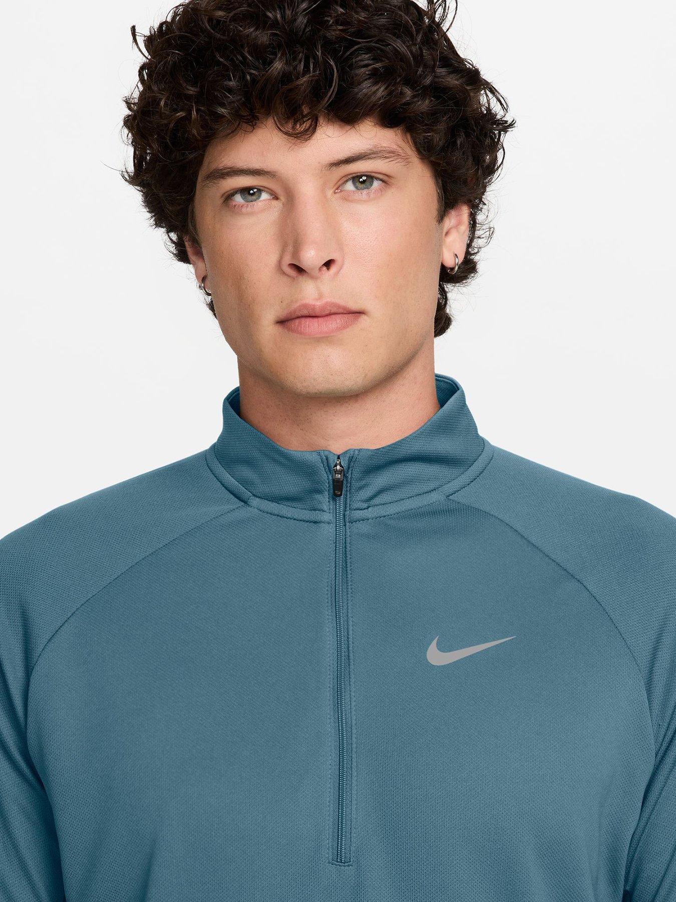 Image 3 of 3 of Nike Nike Mens Running Miler Dri-fit Uv Long Sleeve T-shirt - Black