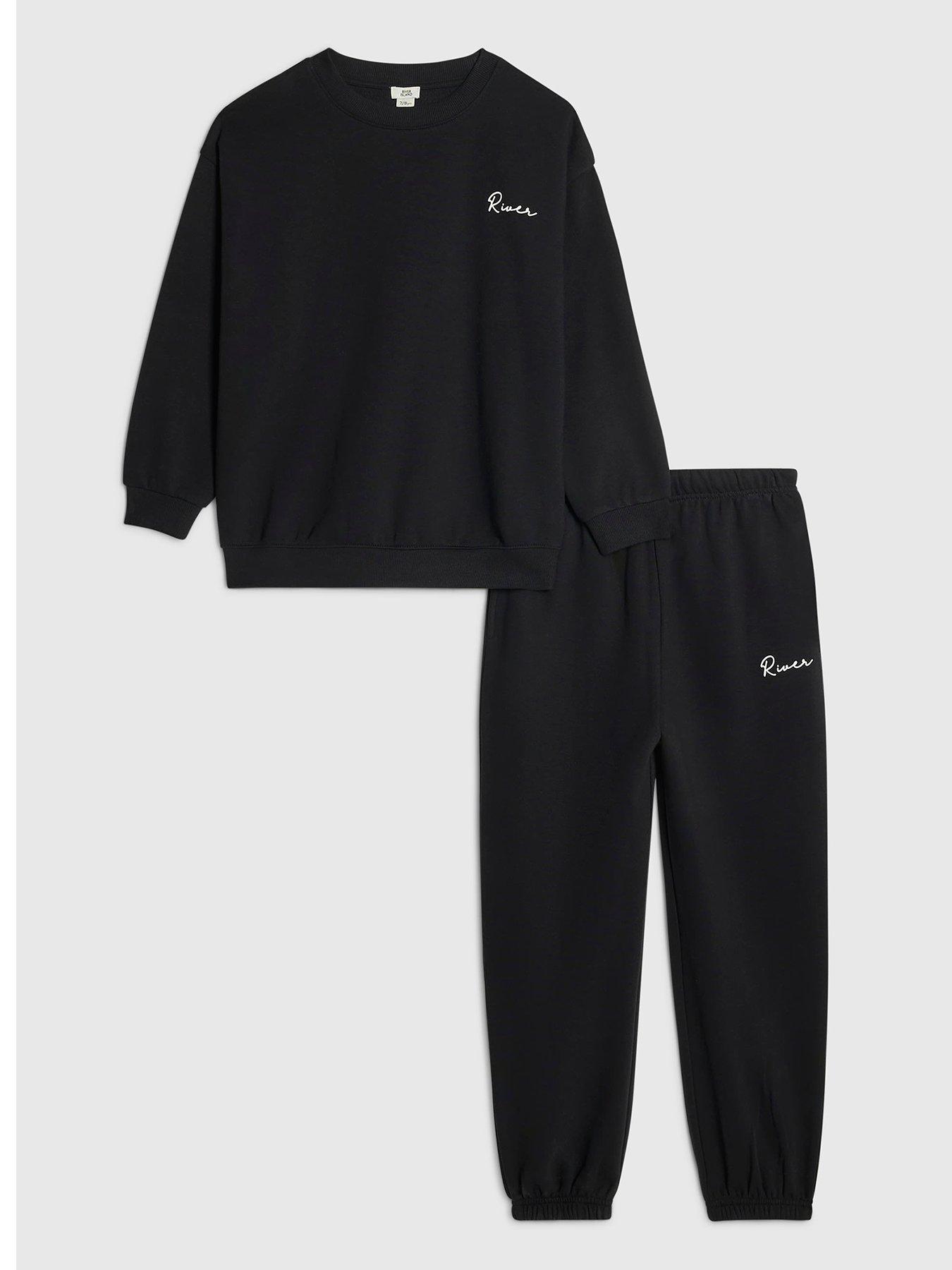 River Island Boys River Scripty Sweatshirt Set - Black