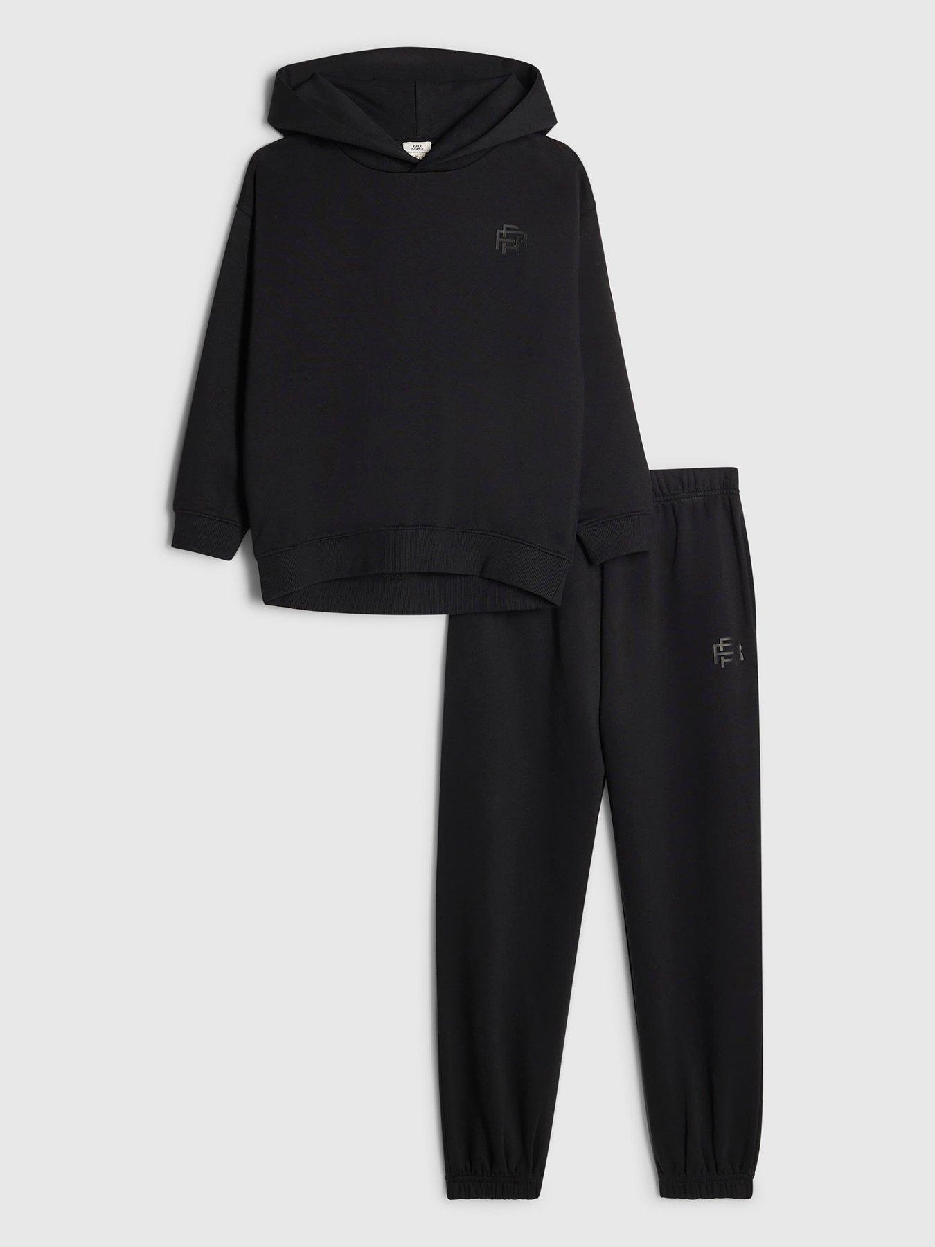 River Island Boys Rr Hoodie And Joggers Set - Black