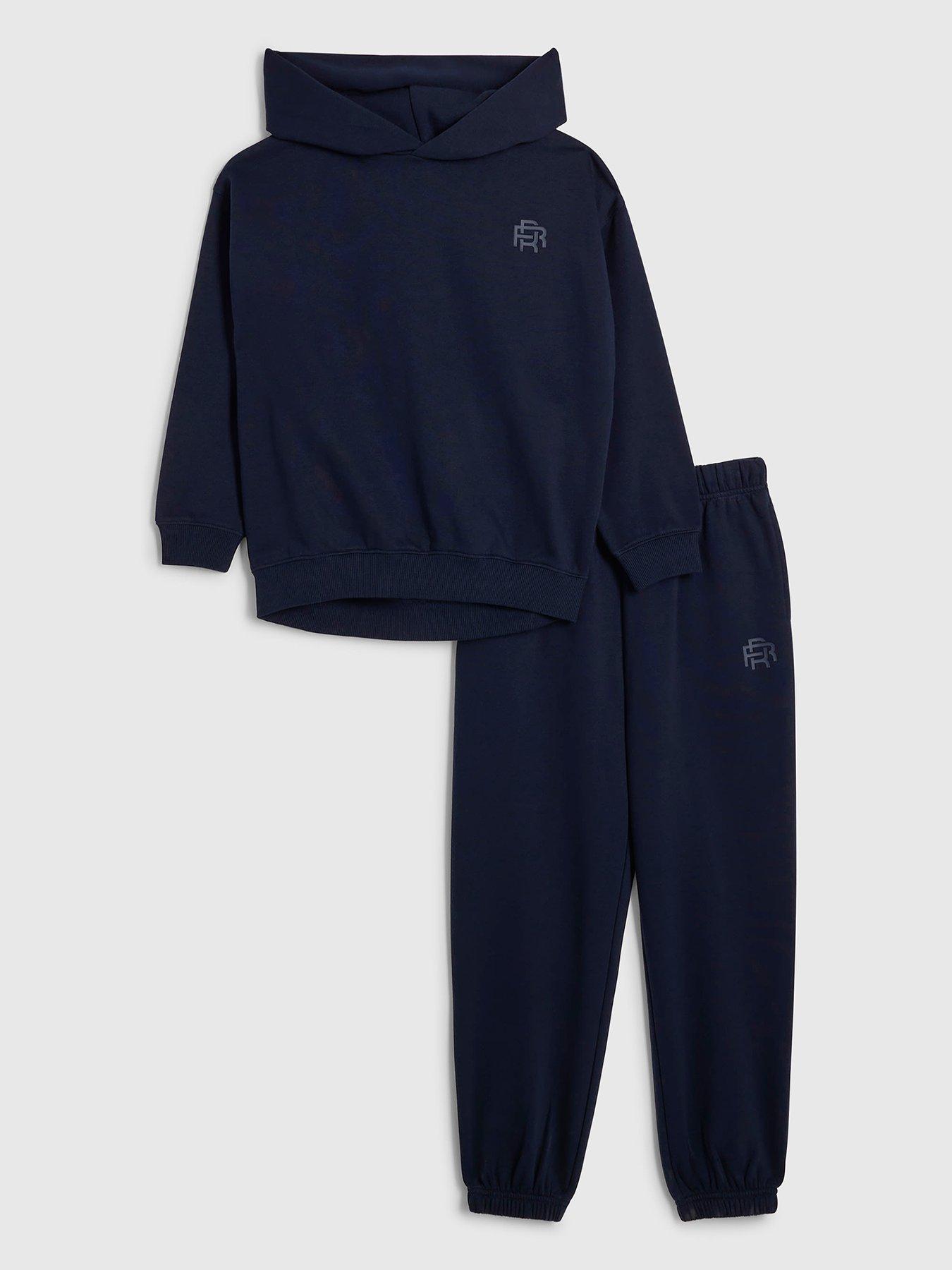 River Island Boys Rr Hoodie And Joggers Set - Navy