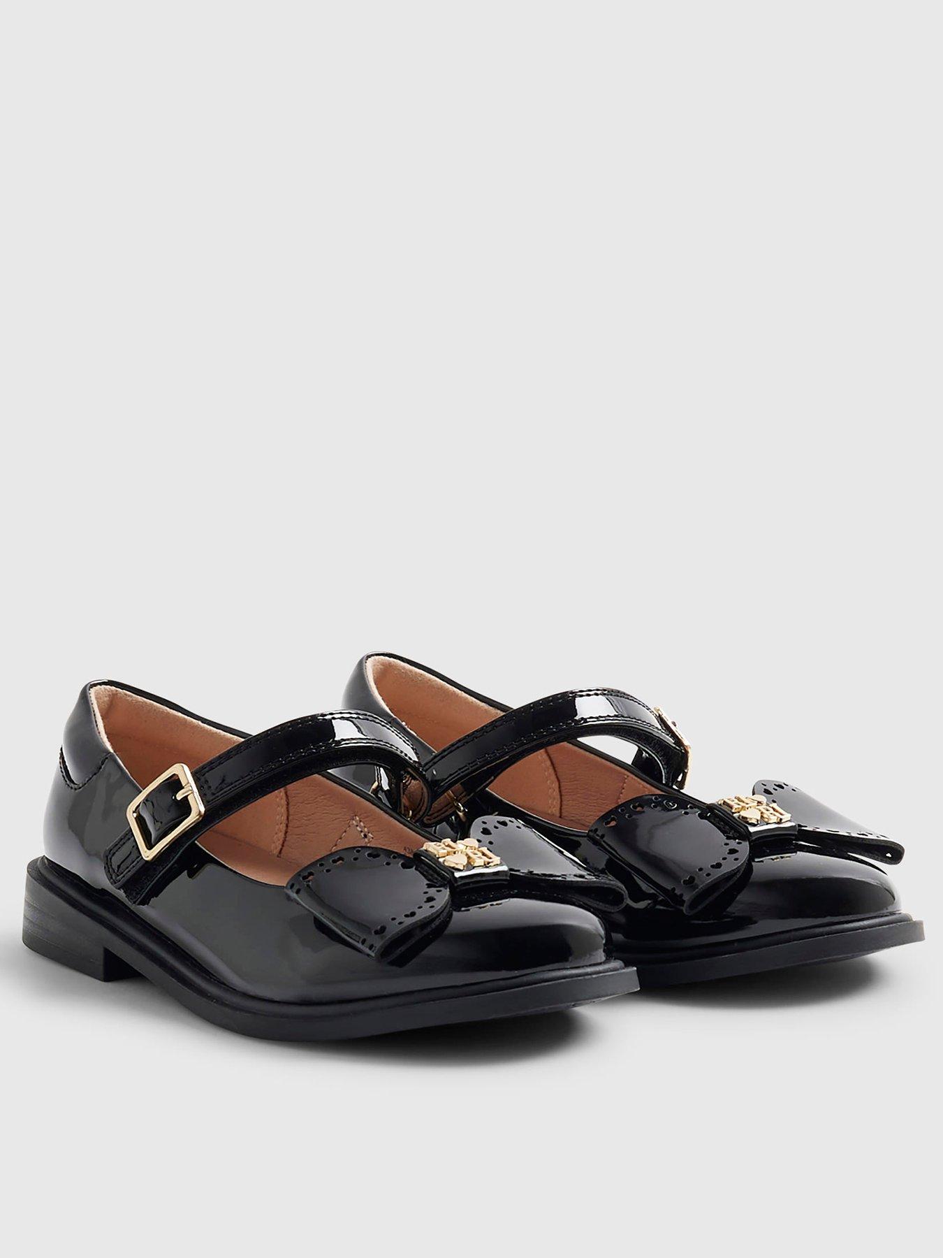 River Island Girls Bow Ballet Shoes - Black