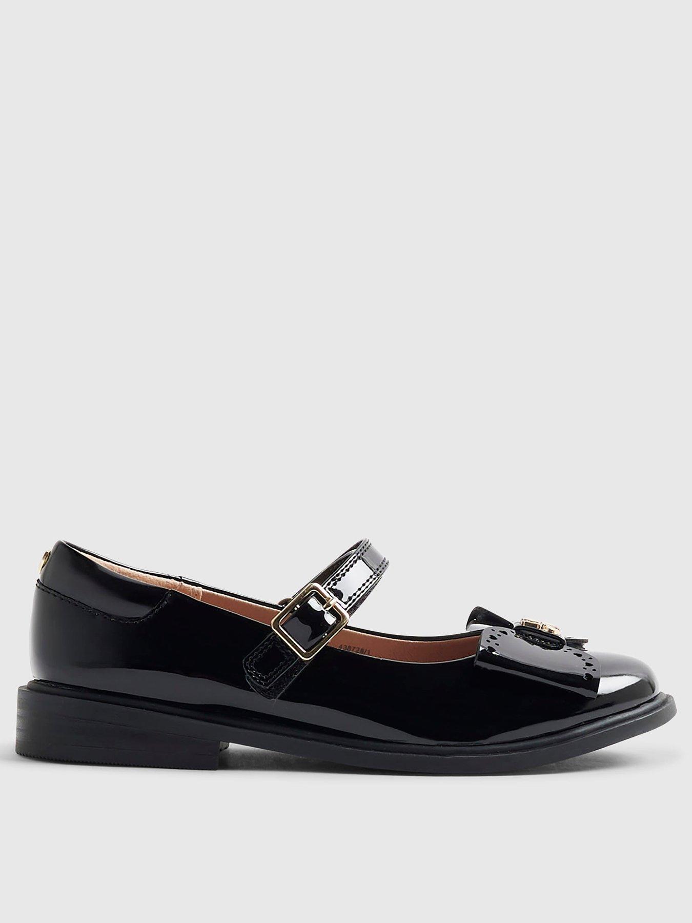 River Island Older Girls Bow Ballet Shoes - Black