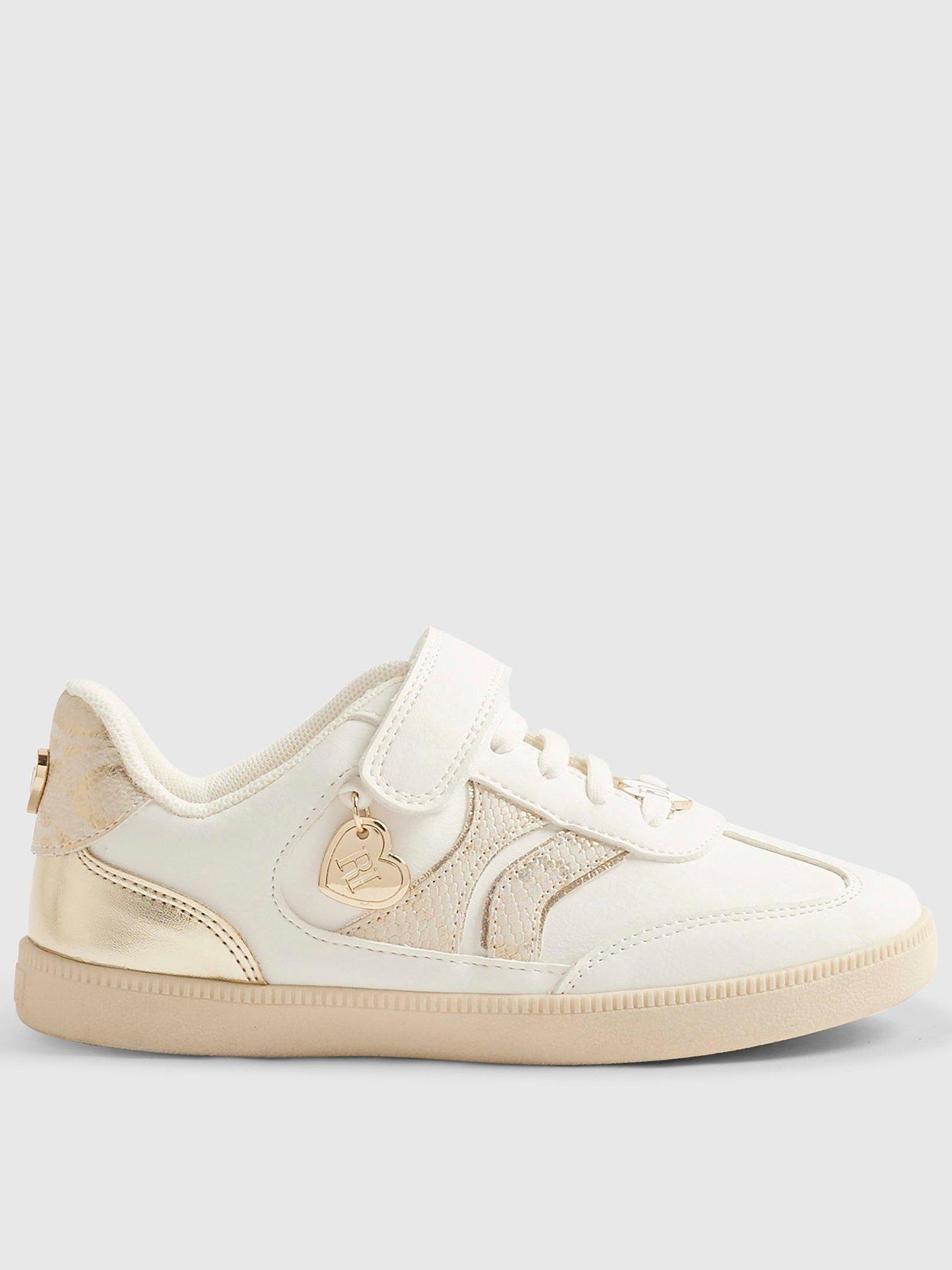 River Island Older Girls Snake Trainers - White