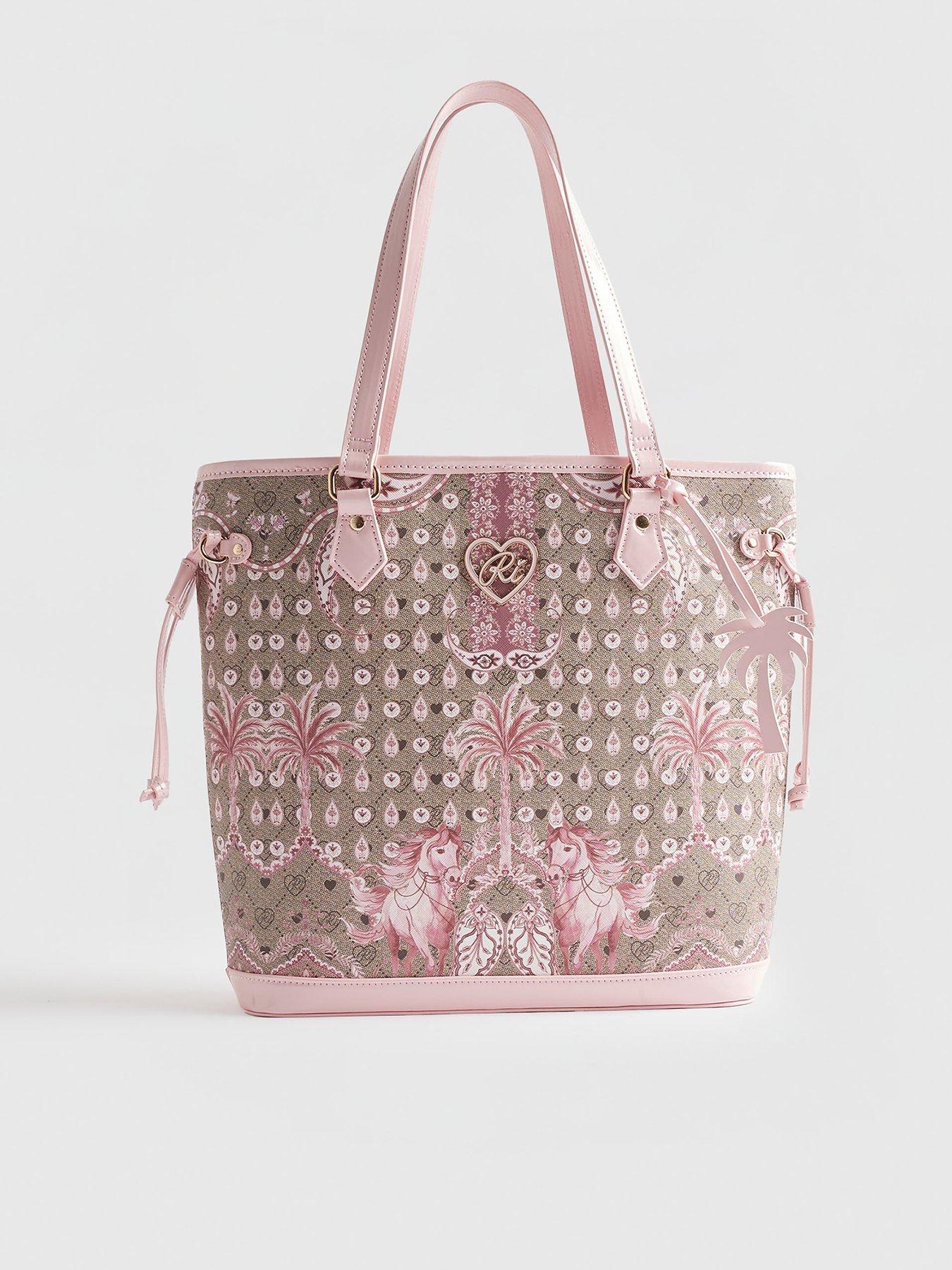 River Island Girls Monogram Horse Print Shopper Bag - Brown