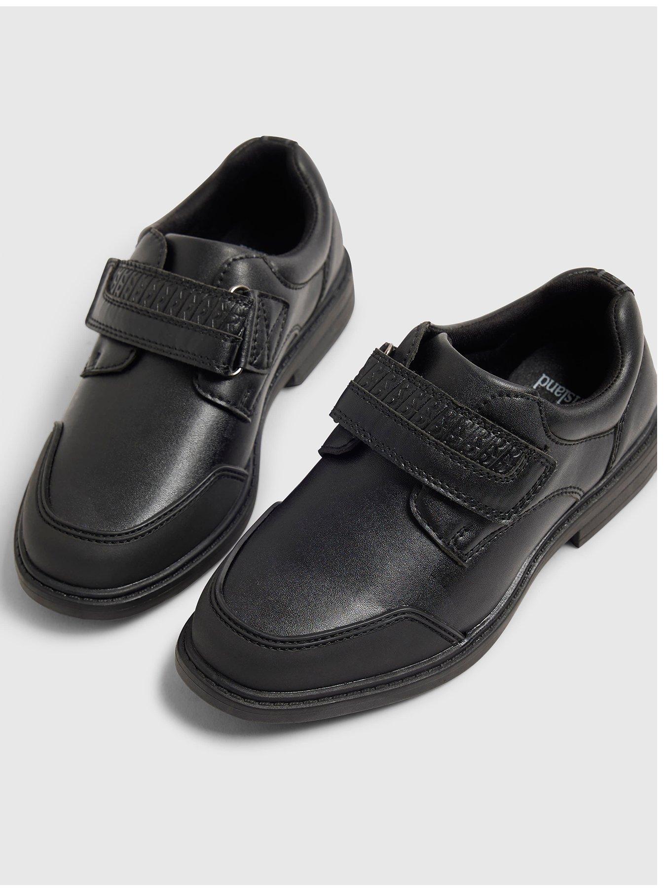 River Island Boys Hook And Loop Strap School Shoes - Black