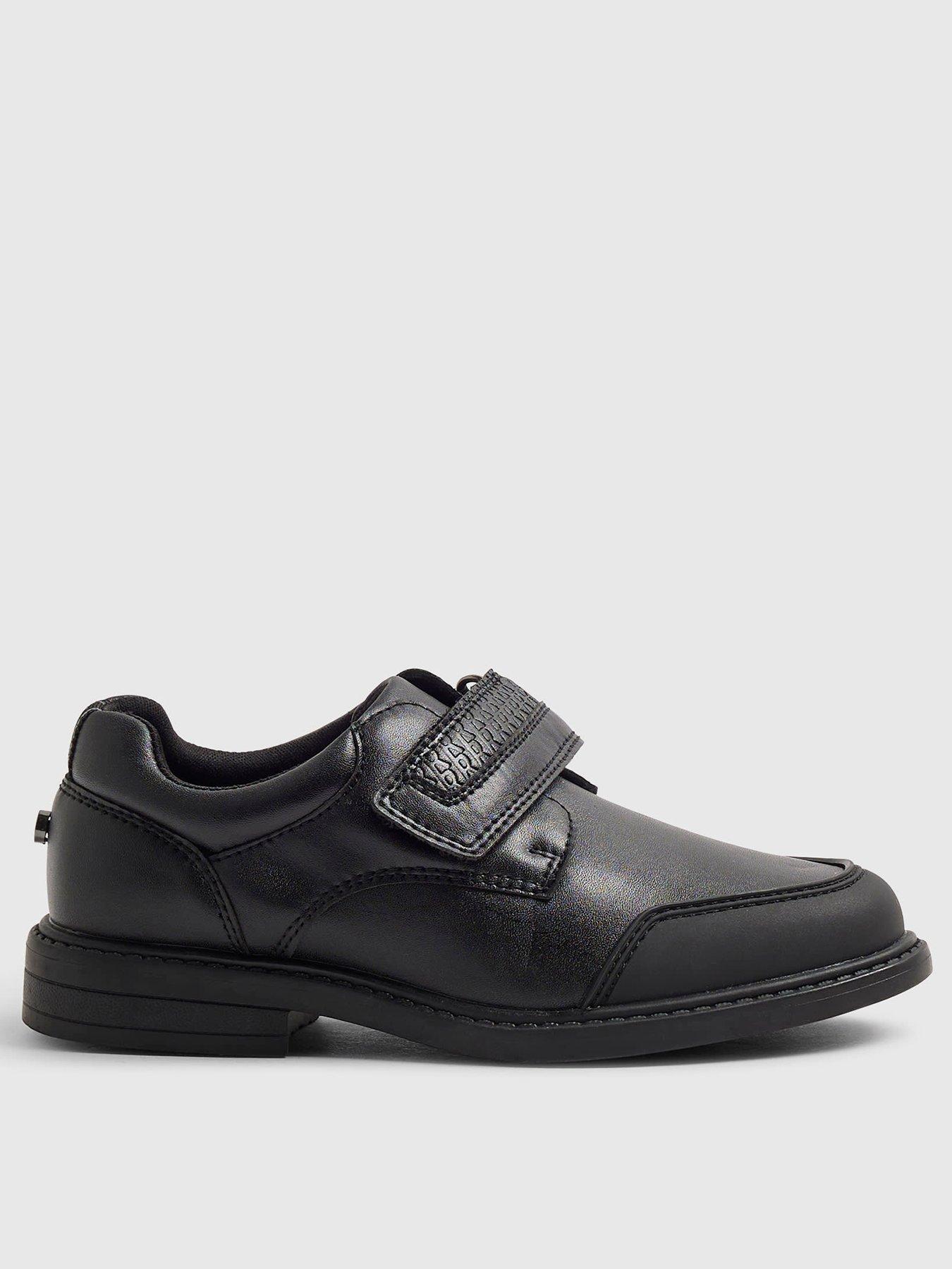 River Island Boys Hook And Loop Strap School Shoes - Black