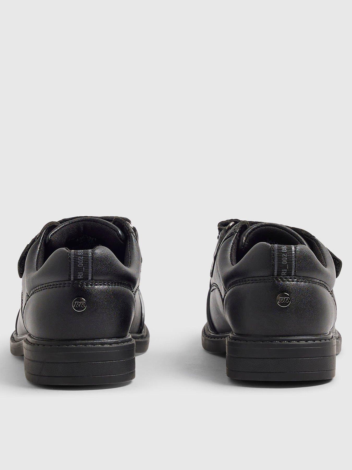 Image 3 of 5 of River Island Boys Hook And Loop Strap School Shoes - Black