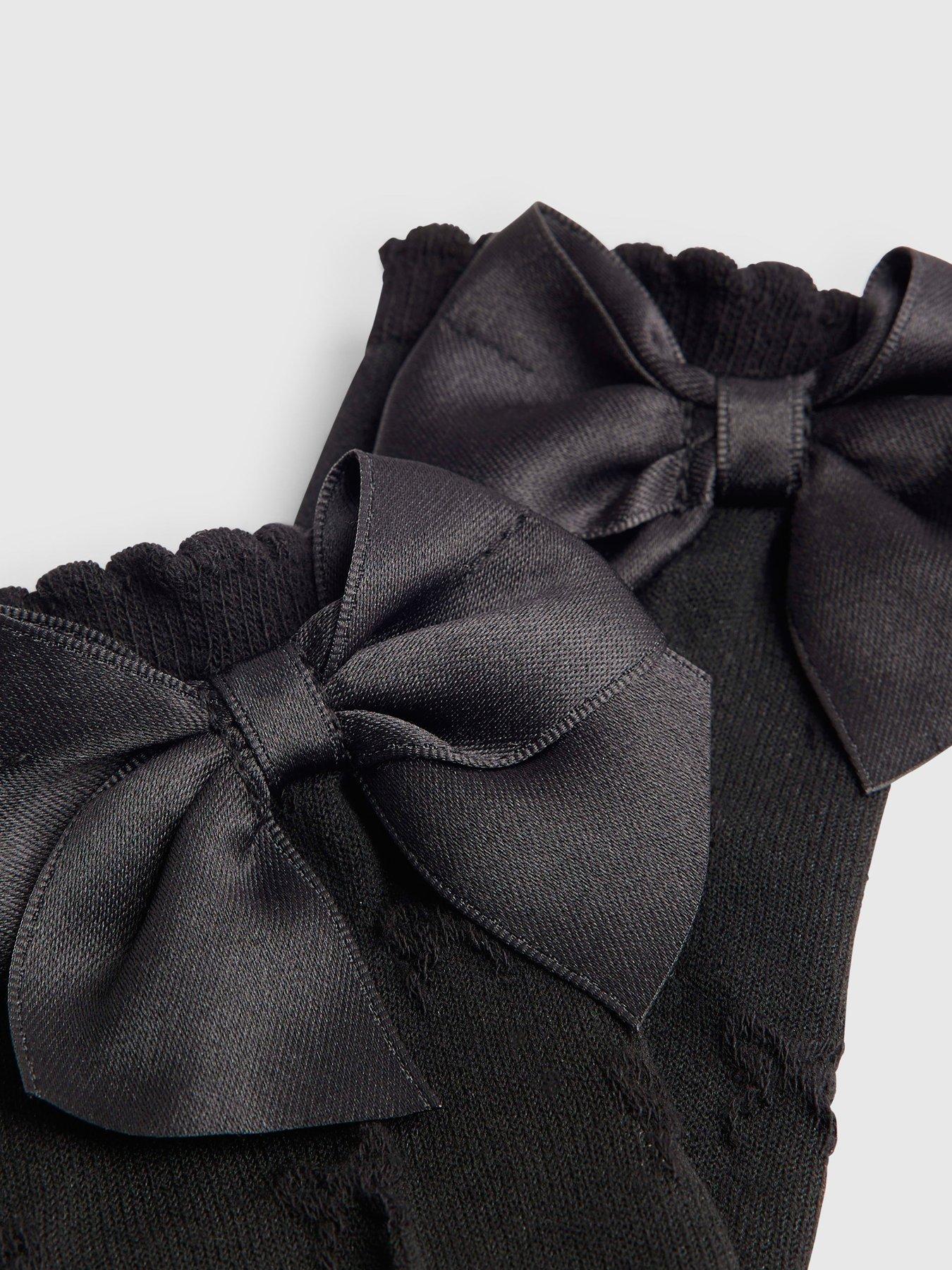 Image 3 of 3 of River Island Girls Black Pack Of 2 Knee High Socks - Black