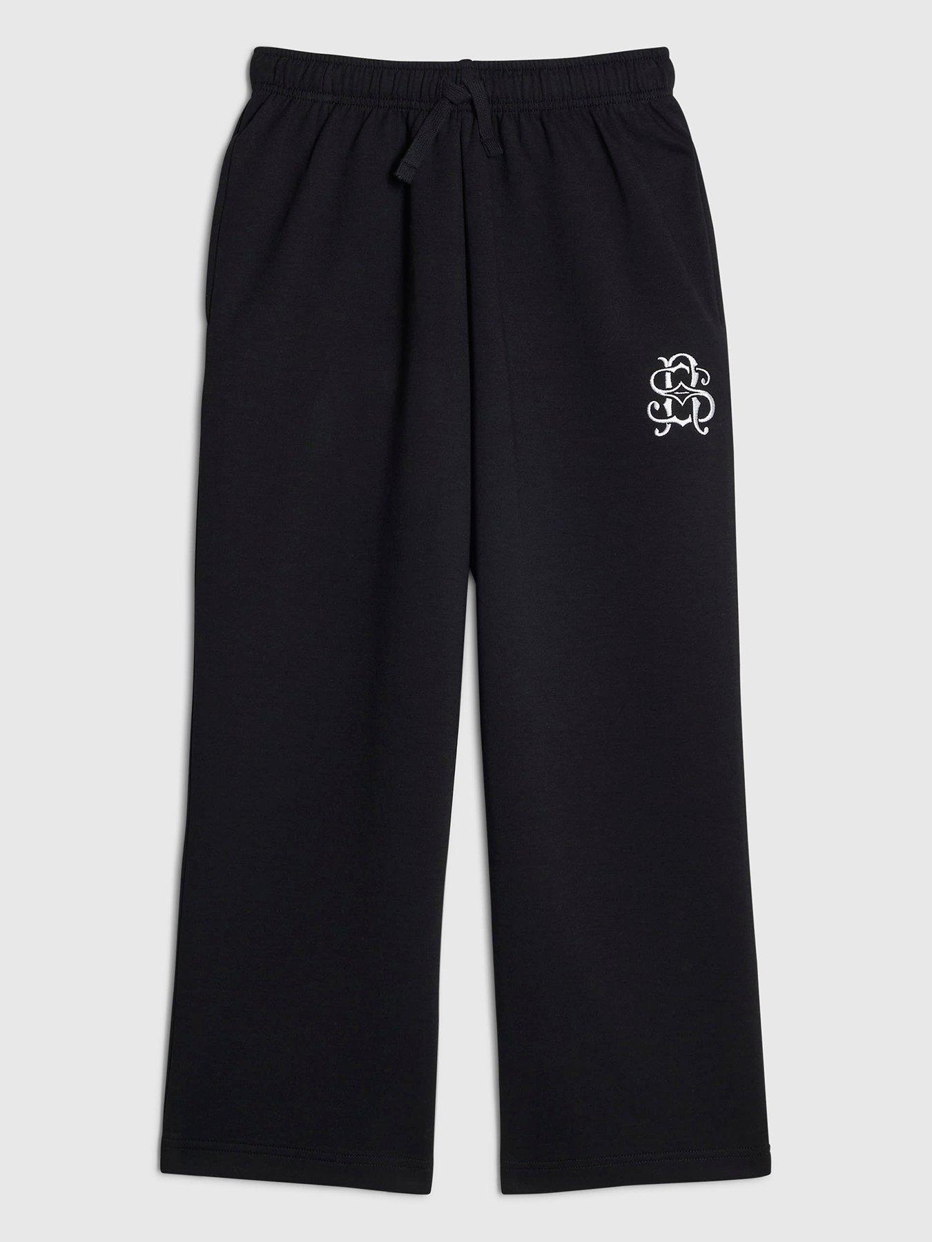 River Island Boys Wide Leg Drawcord Jogging Bottoms - Black