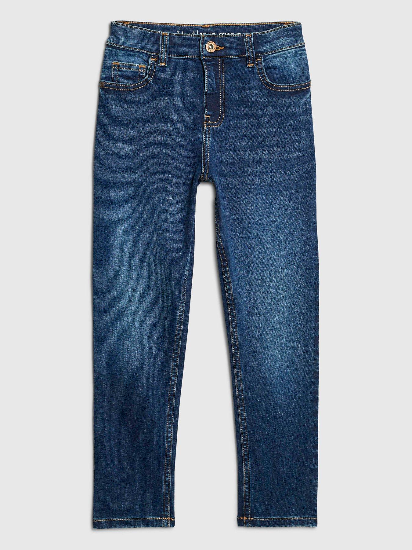 River Island Older Boys Relaxed Skinny Jeans - Blue