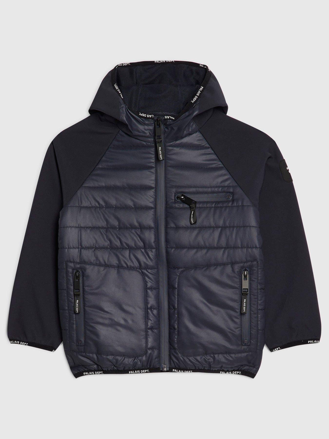 River Island Mini Boys Hybrid Hood Lightweight Jacket - Black