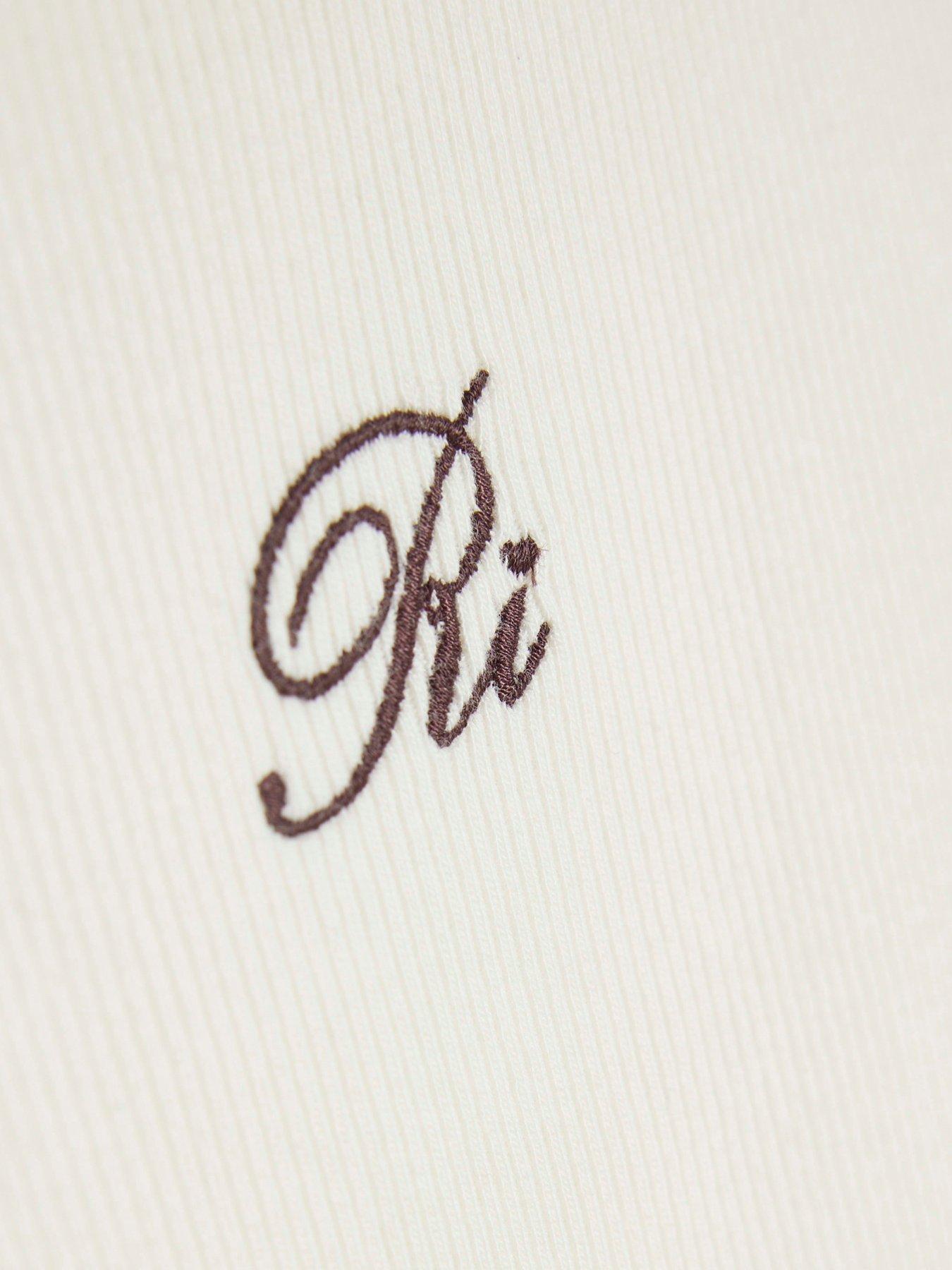 Image 4 of 4 of River Island Girls Whipstitch T-Shirt - Cream