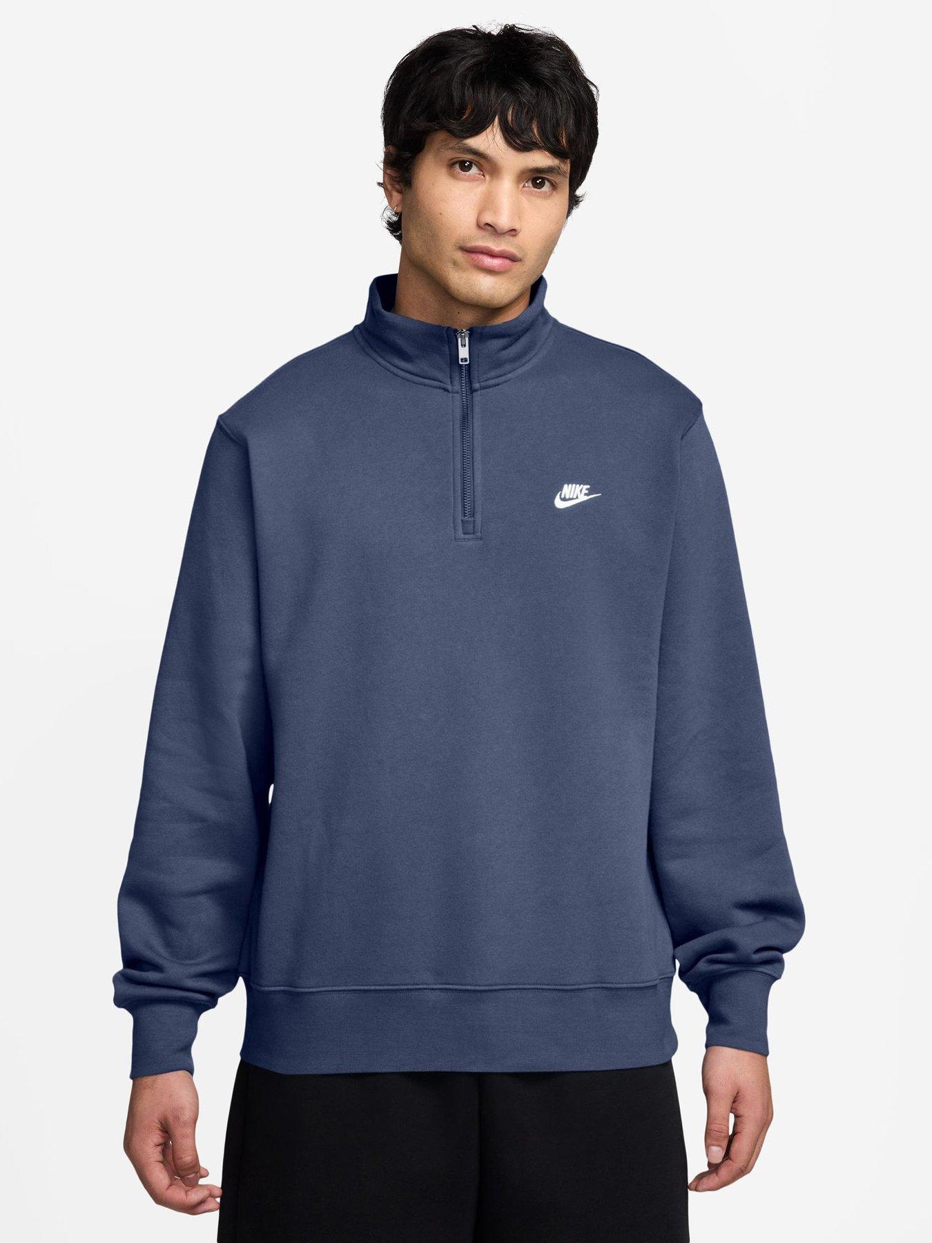 Image 1 of 3 of Nike Mens Club Fleece Half Zip Sweatshirt - Blue