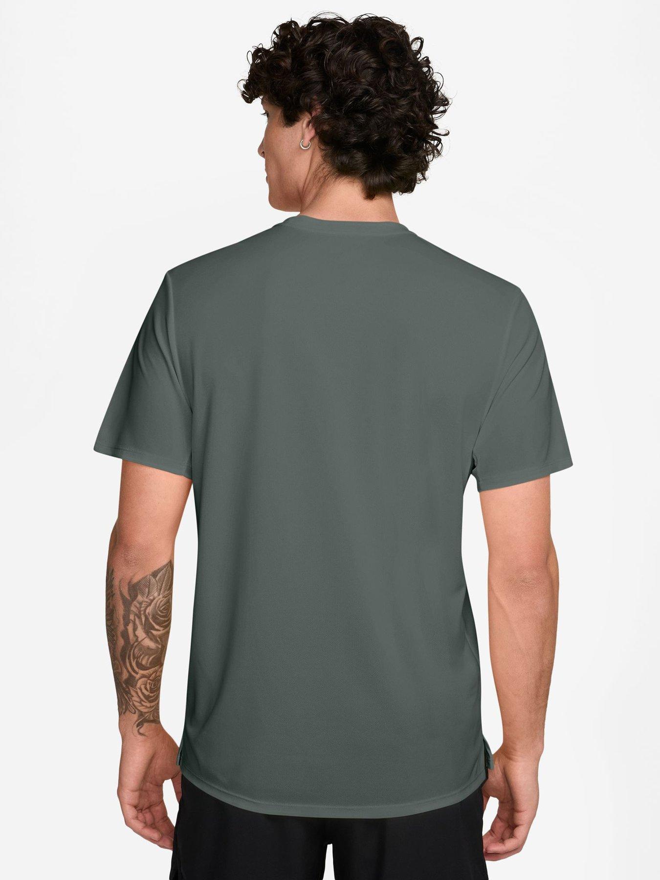 Image 2 of 3 of Nike Nike Mens Running Miler Dri-fit Uv Short-sleeve T-shirt - Green