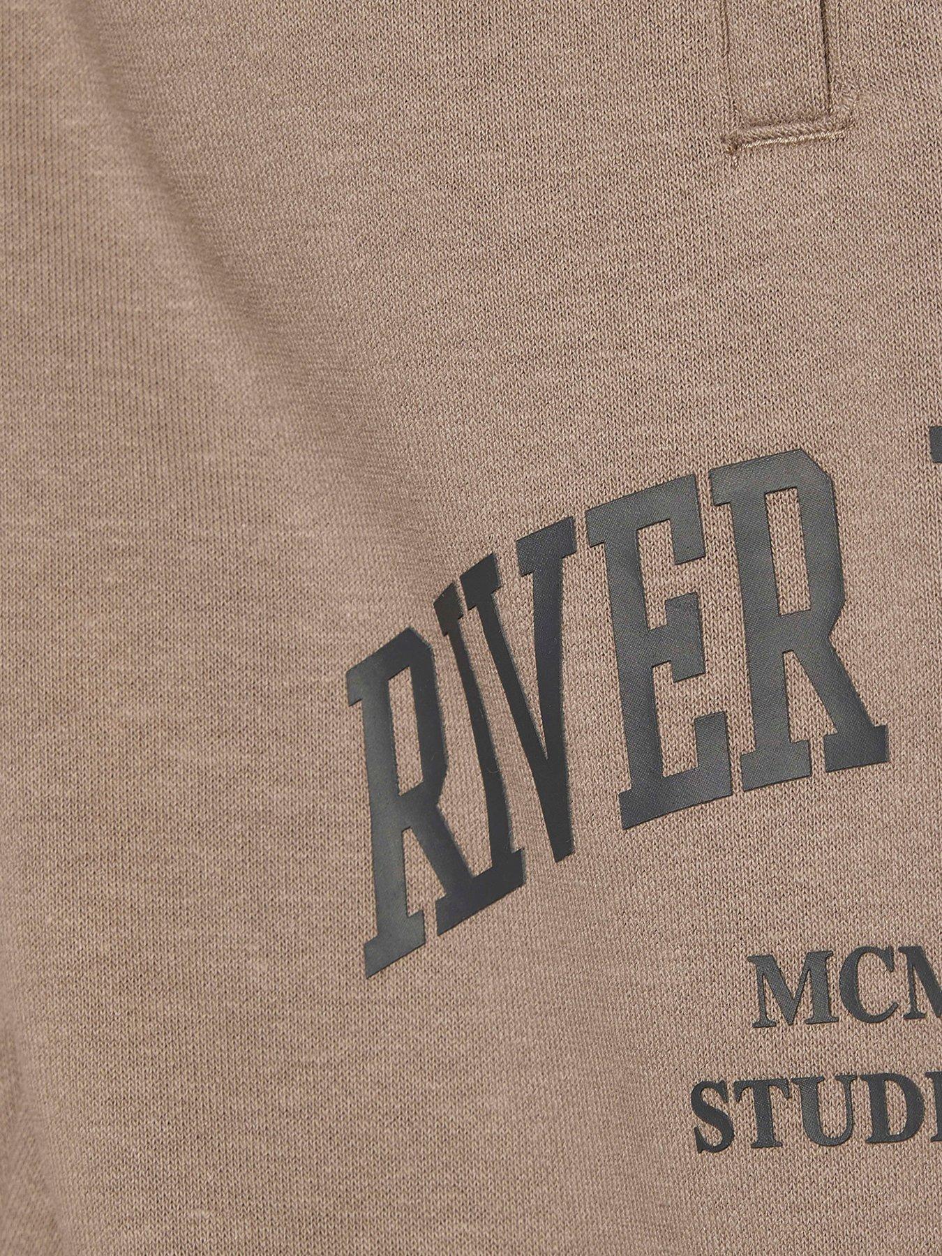 Image 4 of 5 of River Island Mini Mini Boys Brown Ri T-shirt And Joggers Set - Brown