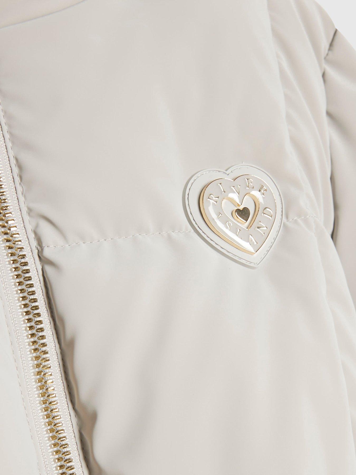 Image 2 of 3 of River Island Girls Hooded Padded Coat - Grey
