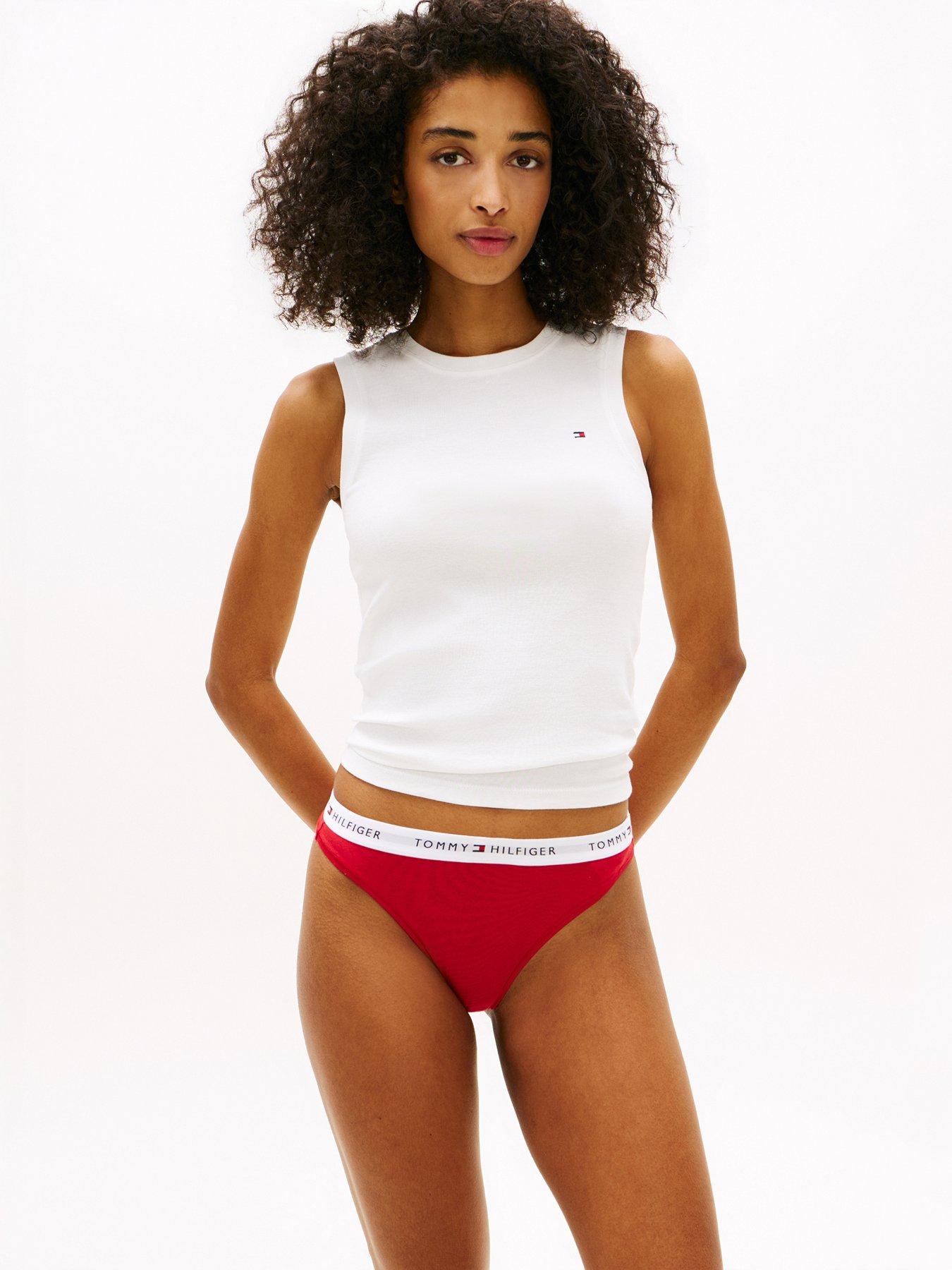 Image 4 of 6 of Tommy Hilfiger Signature Logo 3 Pack Thong - Black