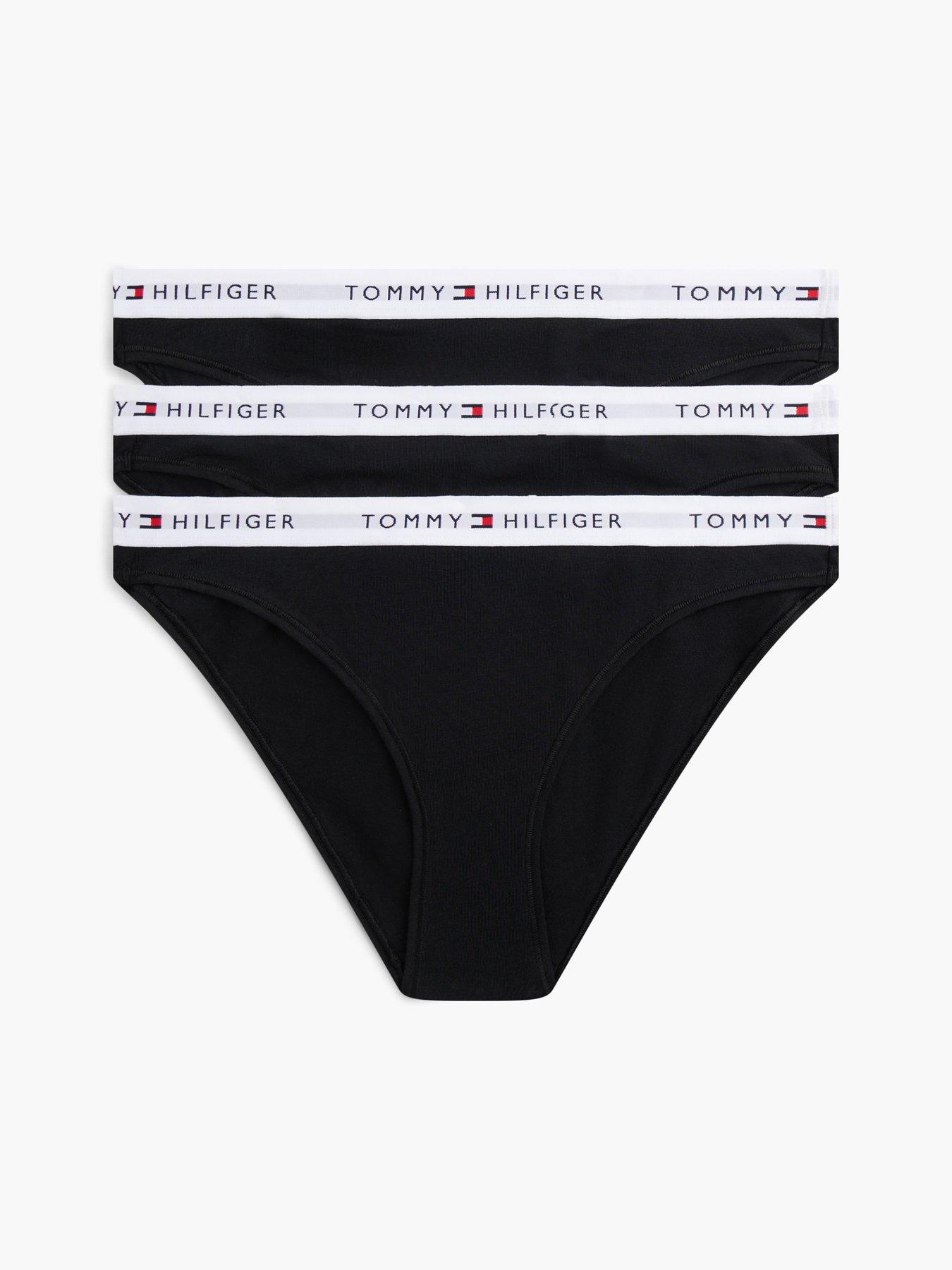 Image 1 of 5 of Tommy Hilfiger Signature Logo 3 Pack Bikini Brief - Black