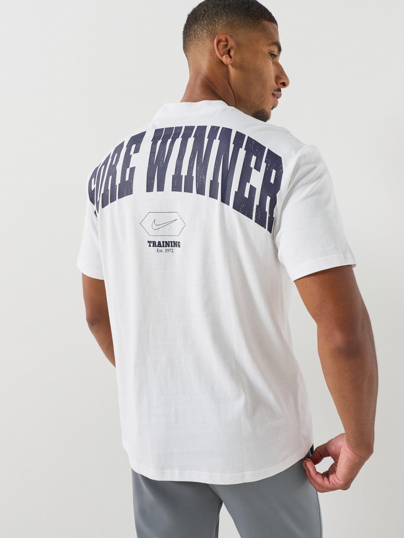 Image 1 of 6 of Nike Mens Training Midweight Cotton Graphic T-Shirt - White