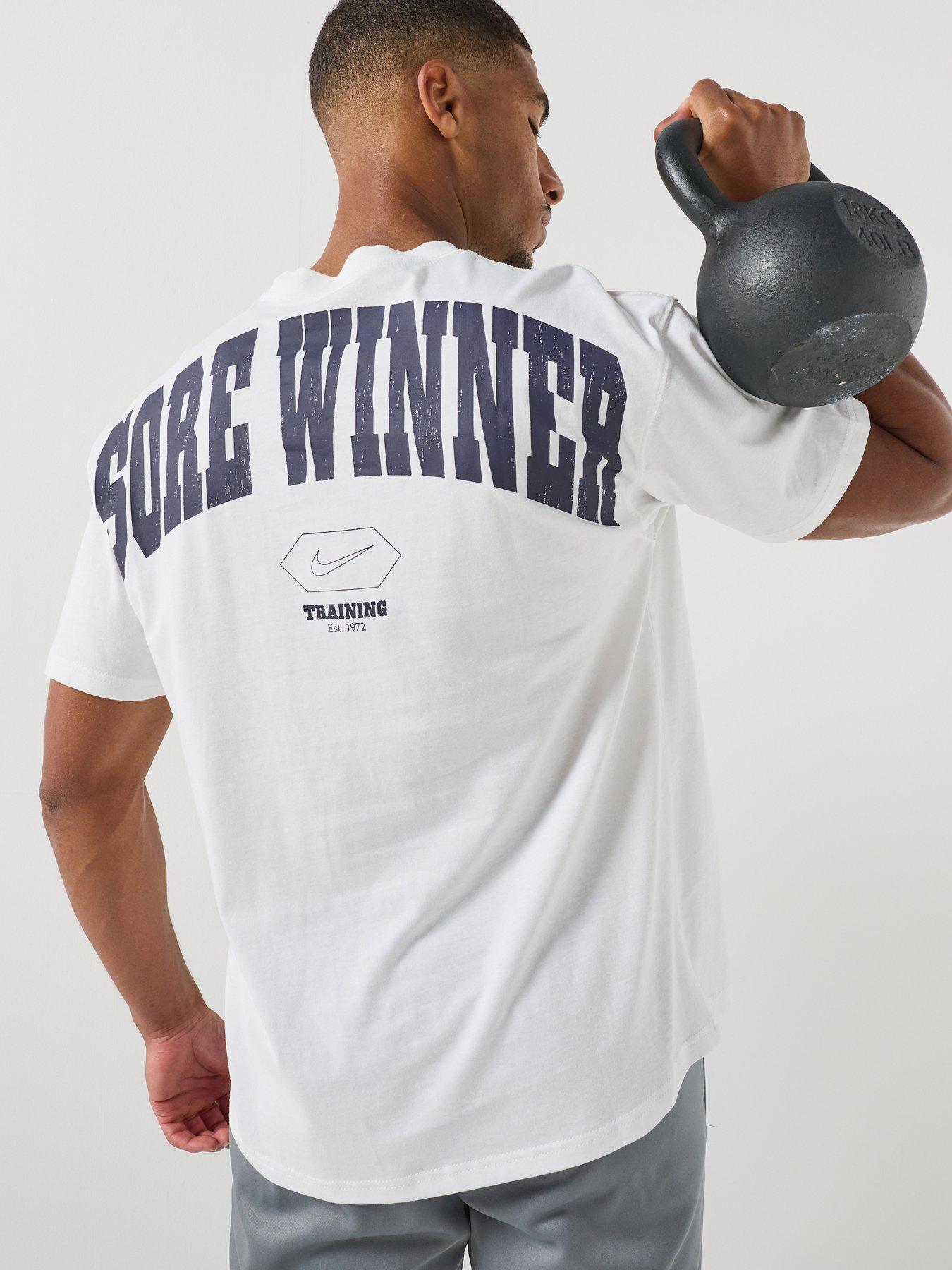 Image 2 of 6 of Nike Mens Training Midweight Cotton Graphic T-Shirt - White
