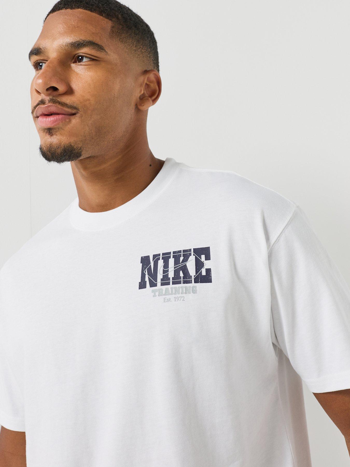 Image 5 of 6 of Nike Mens Training Midweight Cotton Graphic T-Shirt - White