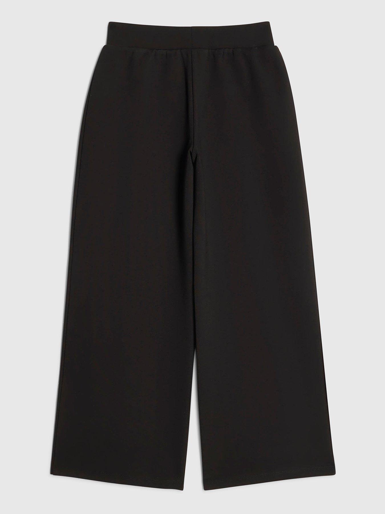 Image 2 of 4 of River Island Girls Wide Leg Trousers - Black