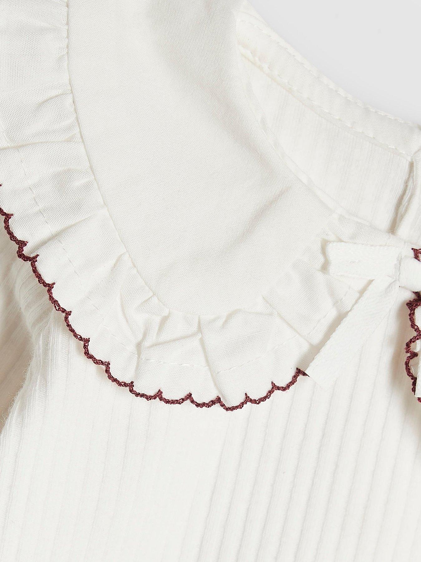 Image 4 of 5 of River Island Baby Girls River Island Mini Bow Frill 3 Piece Set Babygrow - Pink