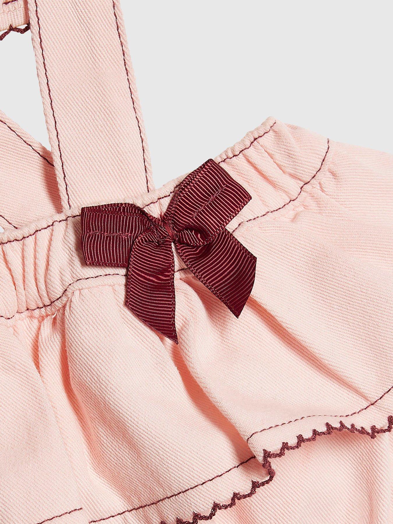 Image 5 of 5 of River Island Baby Girls River Island Mini Bow Frill 3 Piece Set Babygrow - Pink
